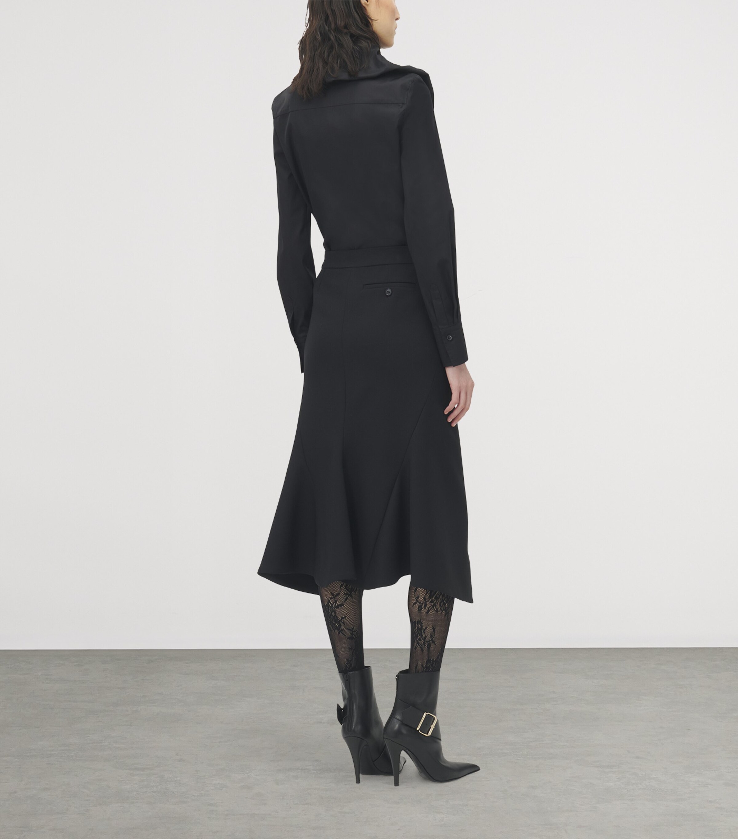McQueen Womens Cotton Poplin Asymmetric Shirt Image 4