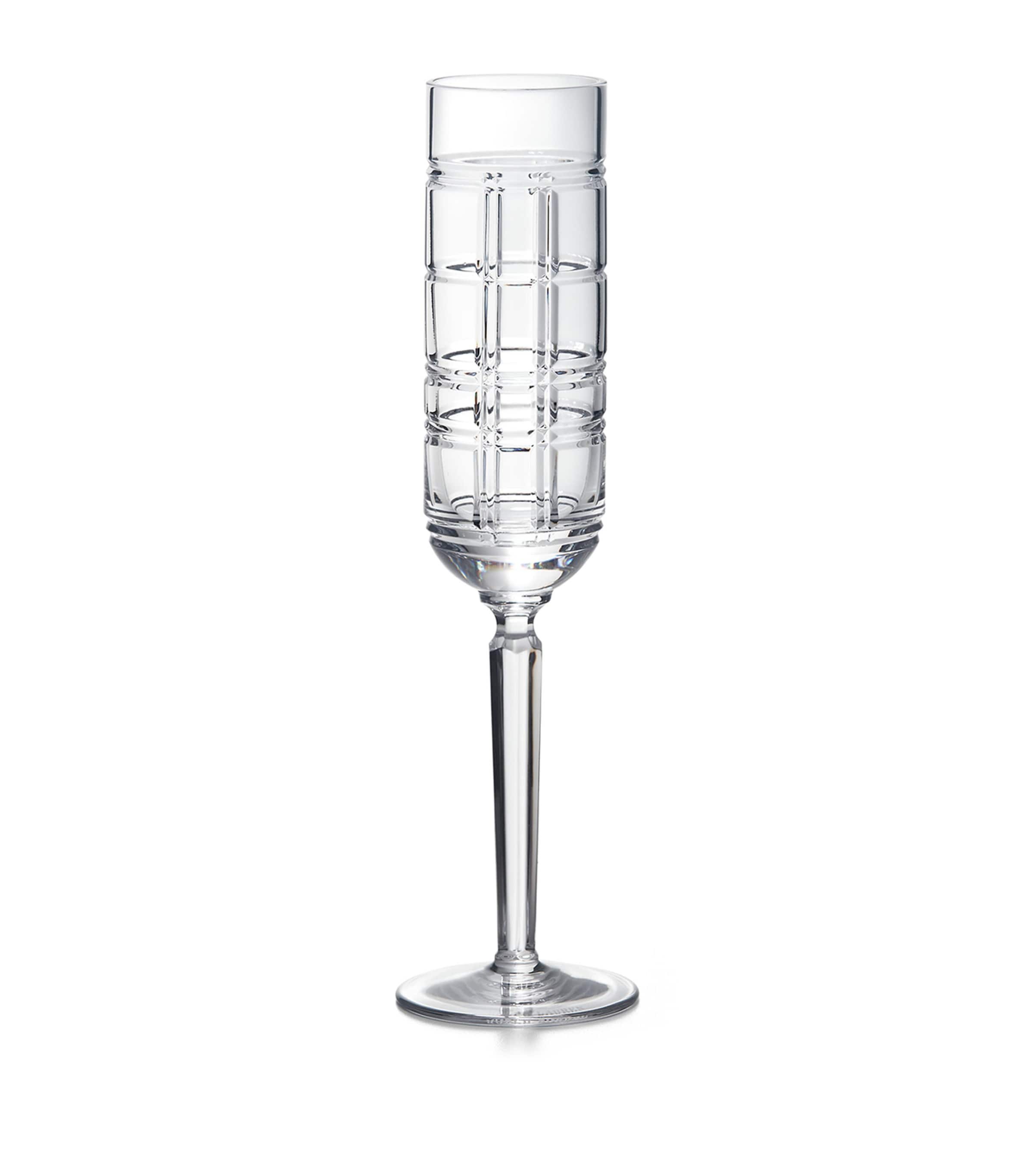 Shop Ralph Lauren Hudson Plaid Champagne Flute In Clear