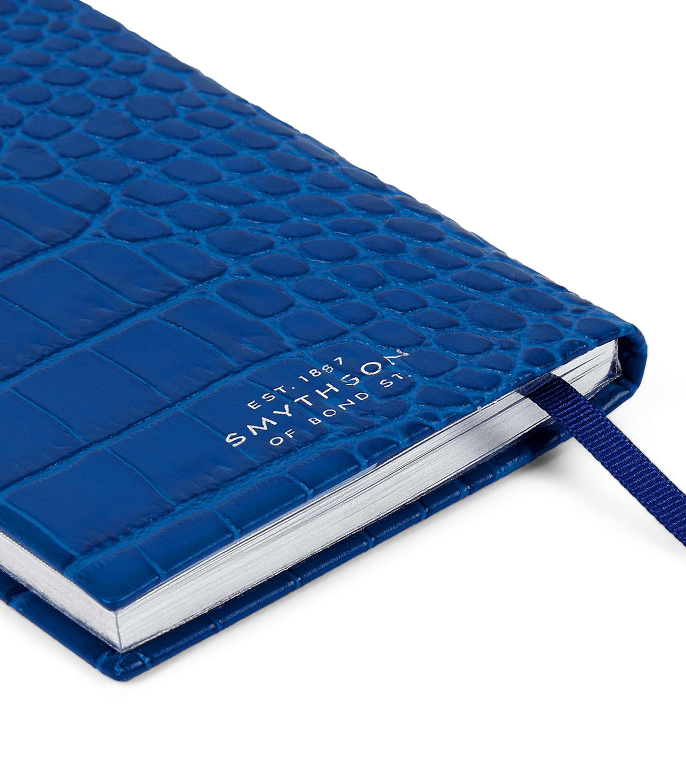 Mara Leather Croc-Embossed Panama 2026 Pocket Diary CERULEAN Image 6