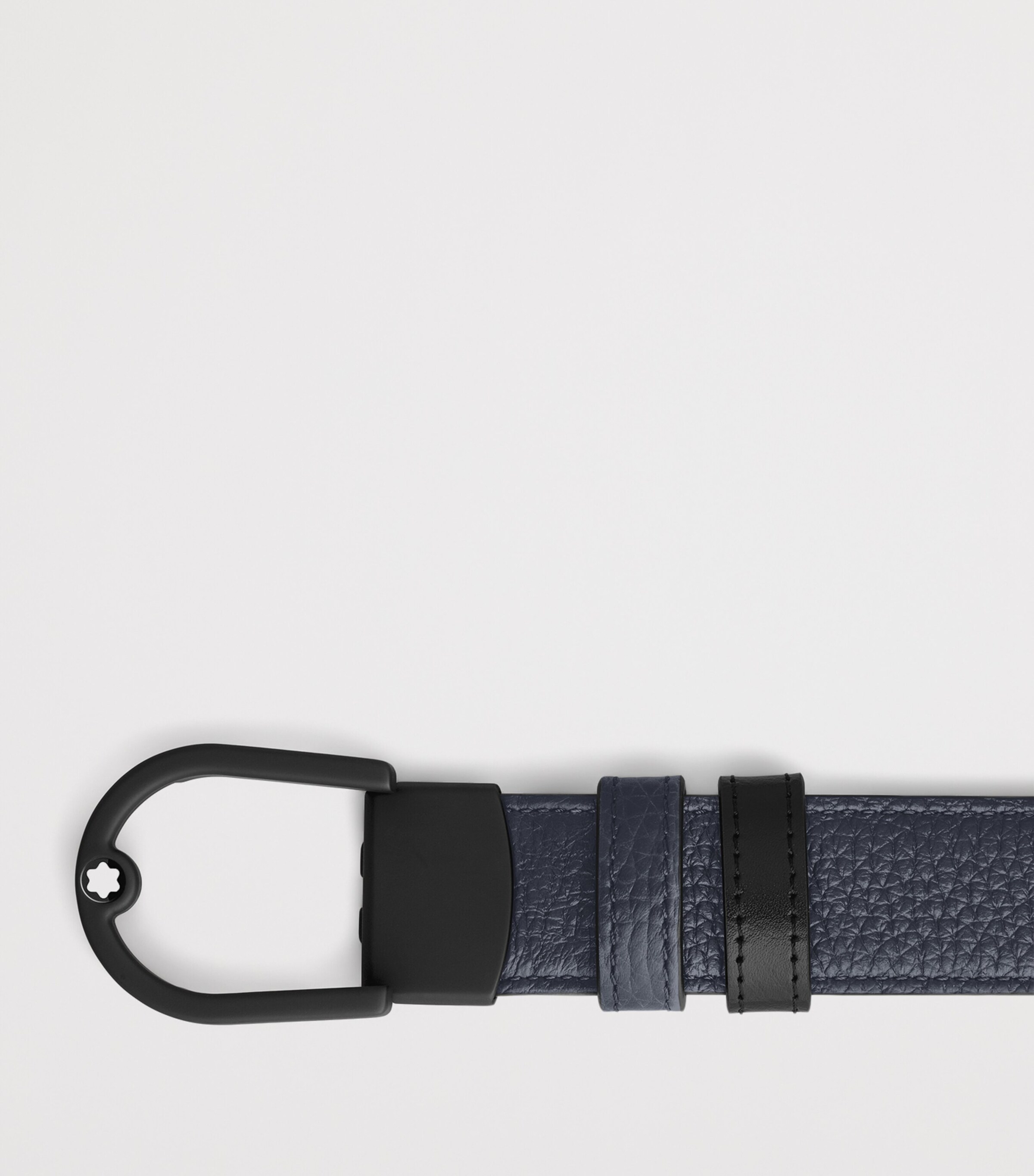 Montblanc Leather Reversible Horseshoe Belt Midnight Blue/black Image 2
