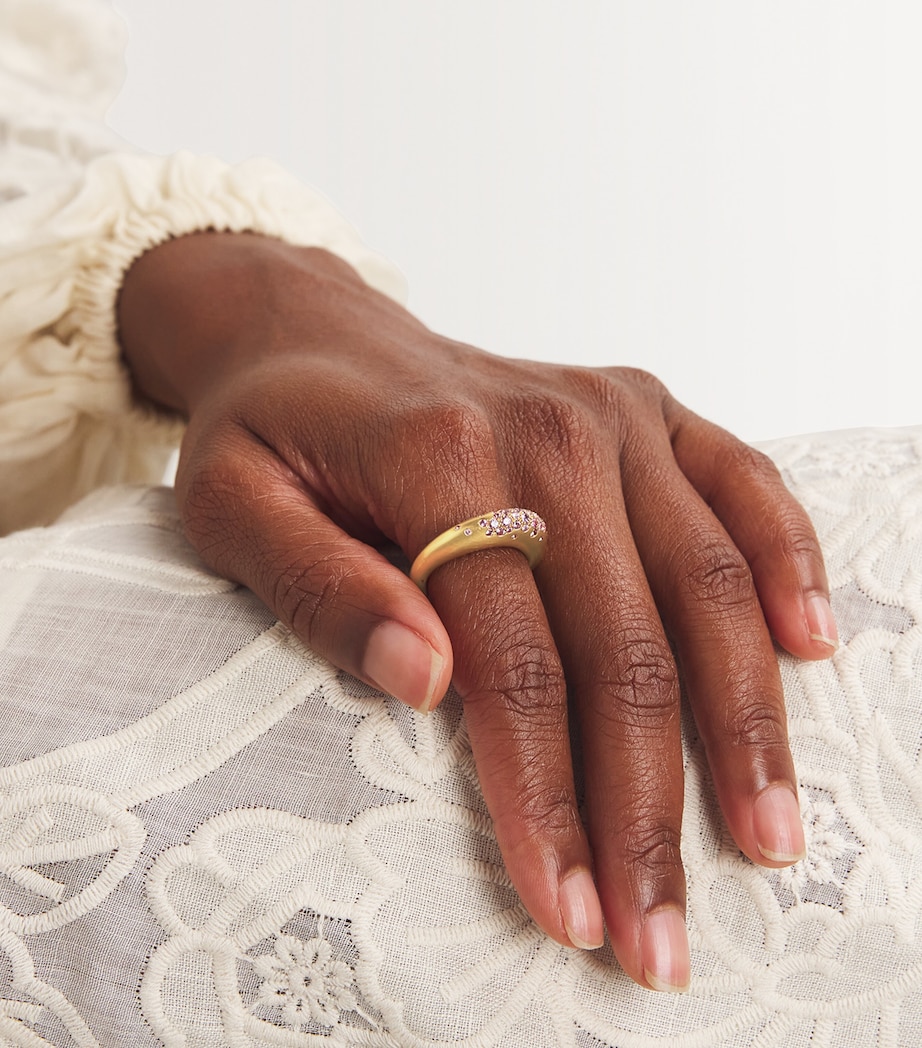 Small Yellow Gold and Pink Sapphire My Muse Urban Ring YELLOW GOLD Image 2