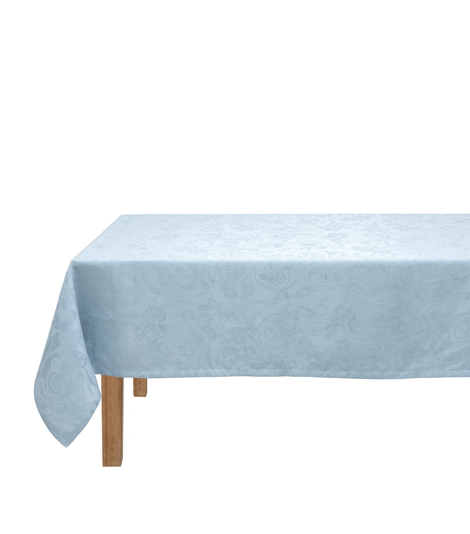 Le Jacquard Français Linen Damask Tivoli Tablecloth (175cm x 250cm) Blue Image 1