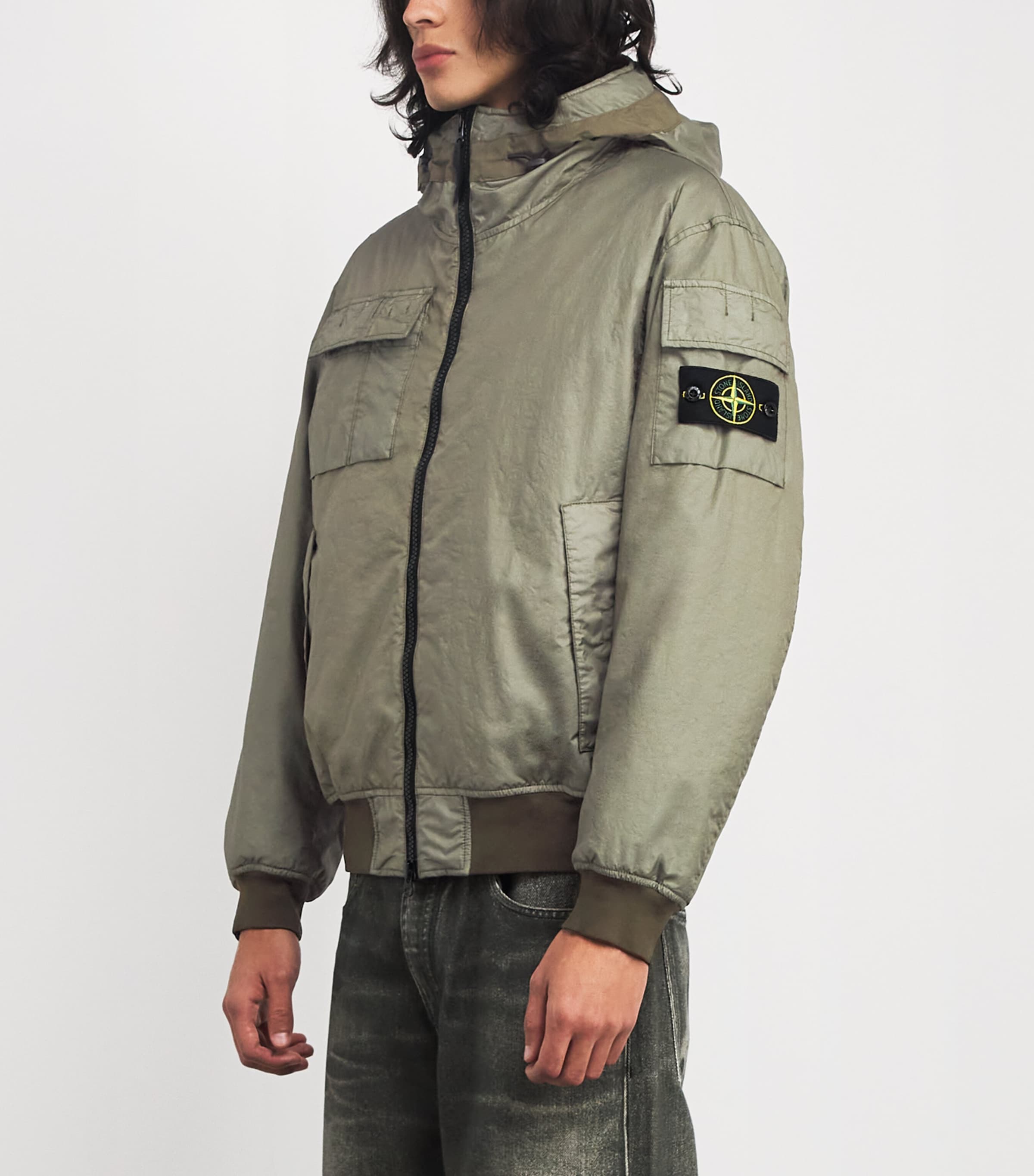 Water-Resistant Nylon Bomber Jacket V005G Image 3