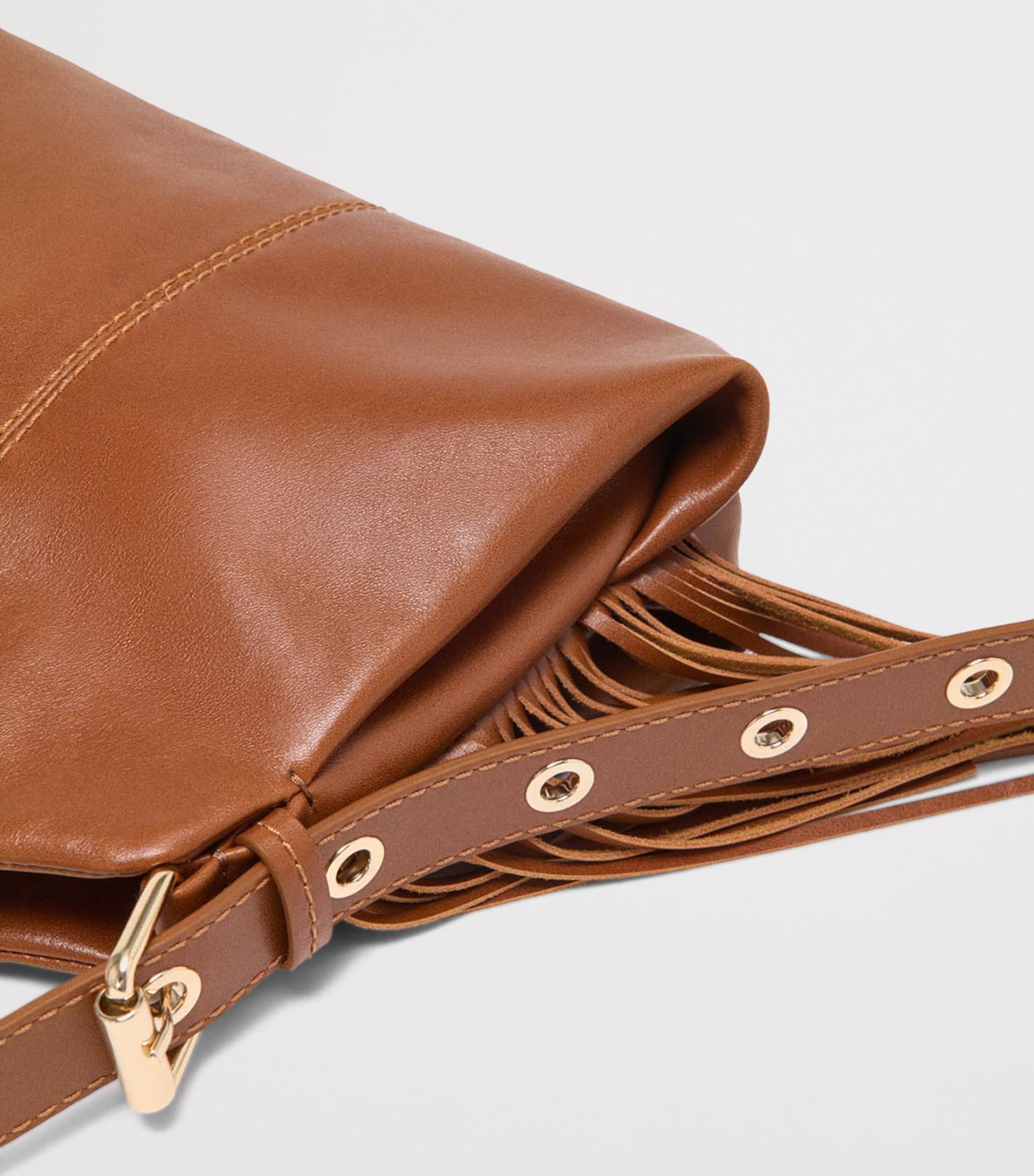 Maje Mini Leather Miss M Shoulder Bag Tobacco Image 7