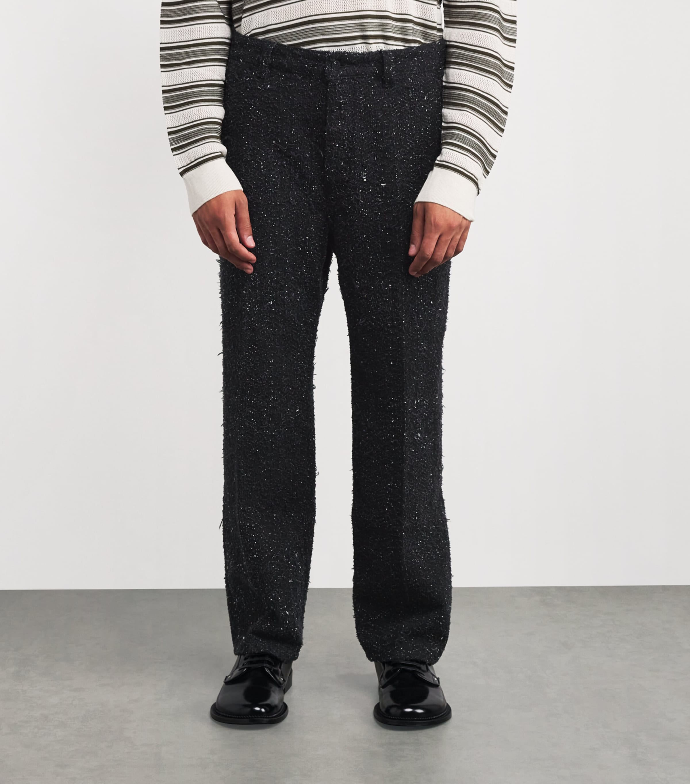 Cotton Towel Trousers BLACK Image 3