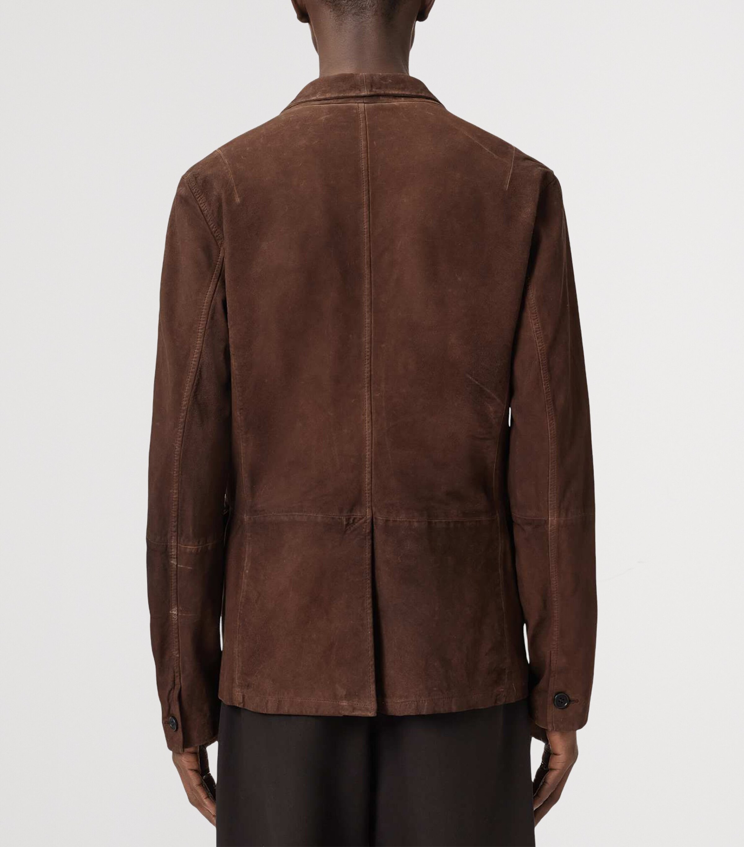 AllSaints Mens Suede Monet Blazer Cider Brown Image 5