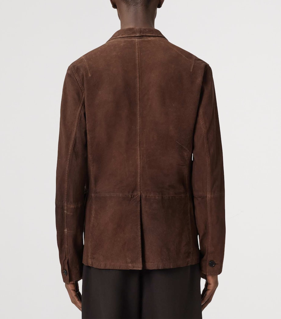 AllSaints Mens Suede Monet Blazer Cider Brown Image 5