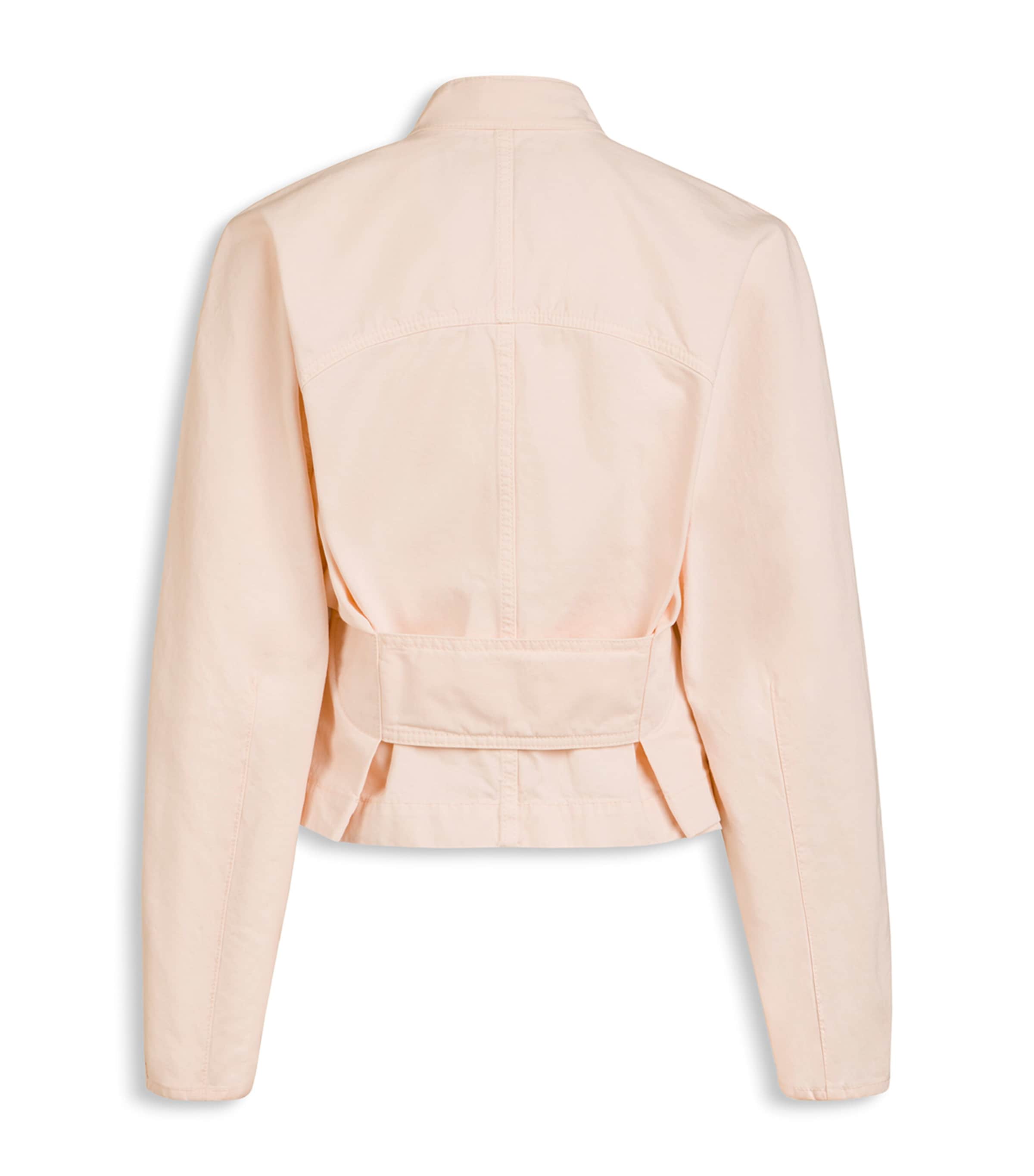 Alaïa Womens High-Neck Denim Jacket Pink Image 2