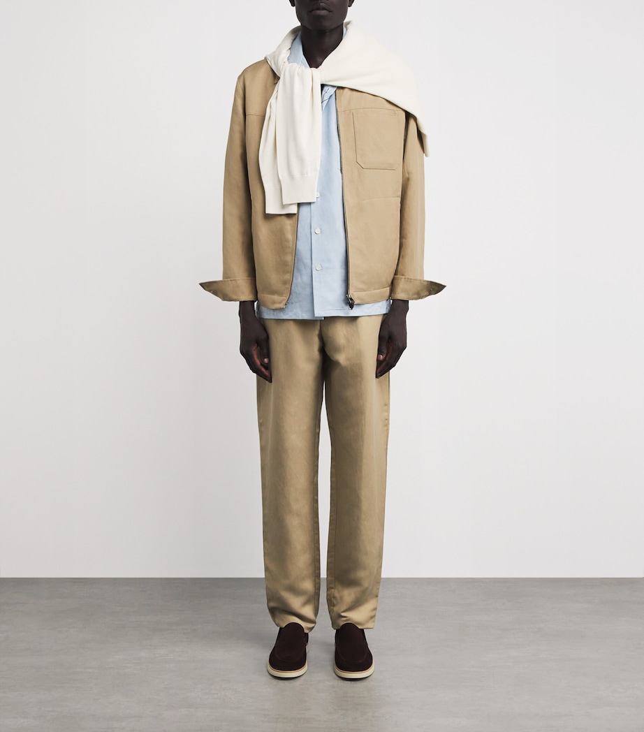 Linen-Silk Jacket 708-BEIGE Image 2