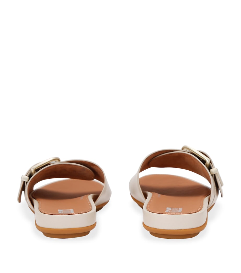 FitFlop Leather Gracie Slides Beige Image 2
