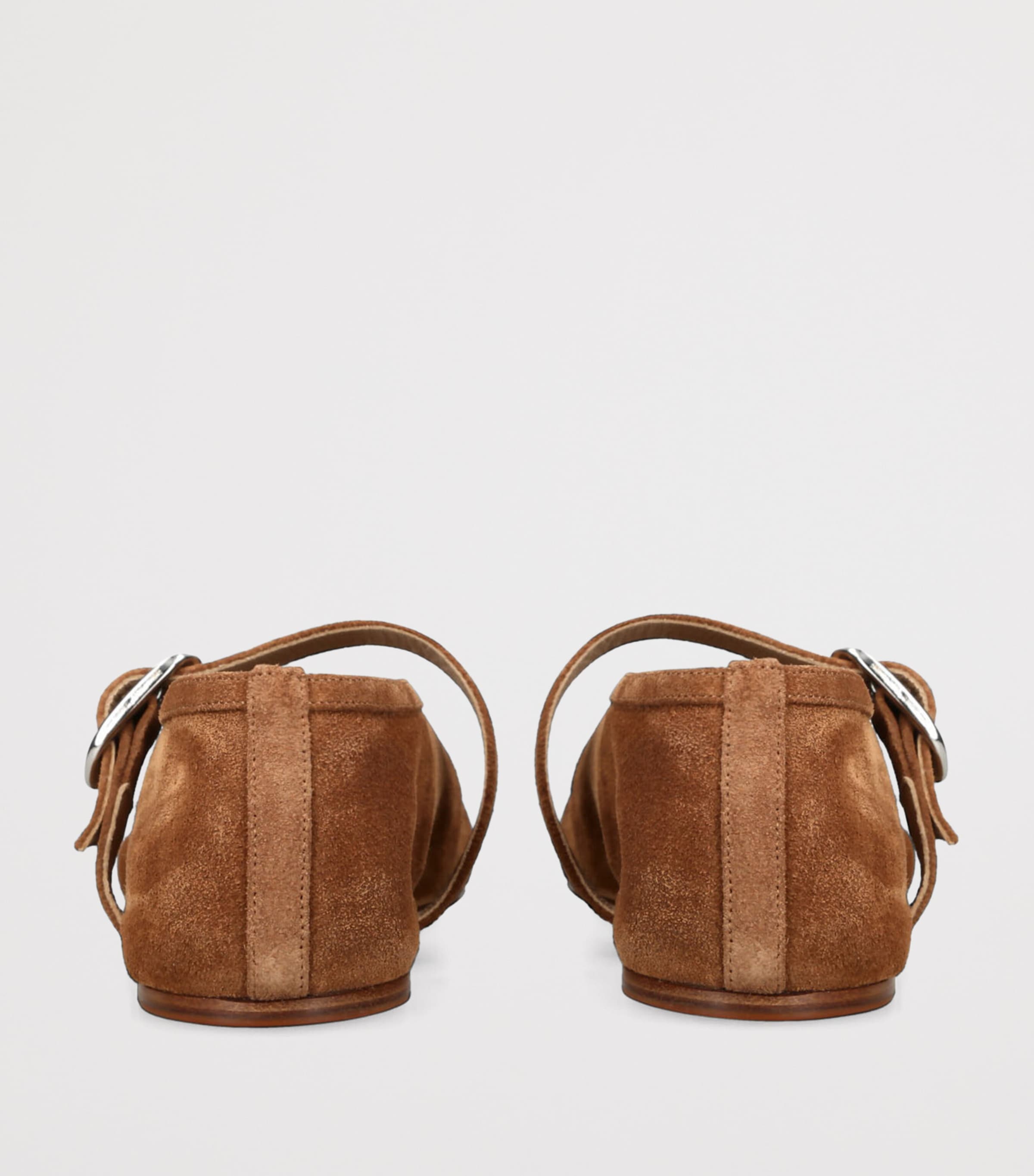 Le Monde Beryl Suede Stella Flats Mid Brown Image 2