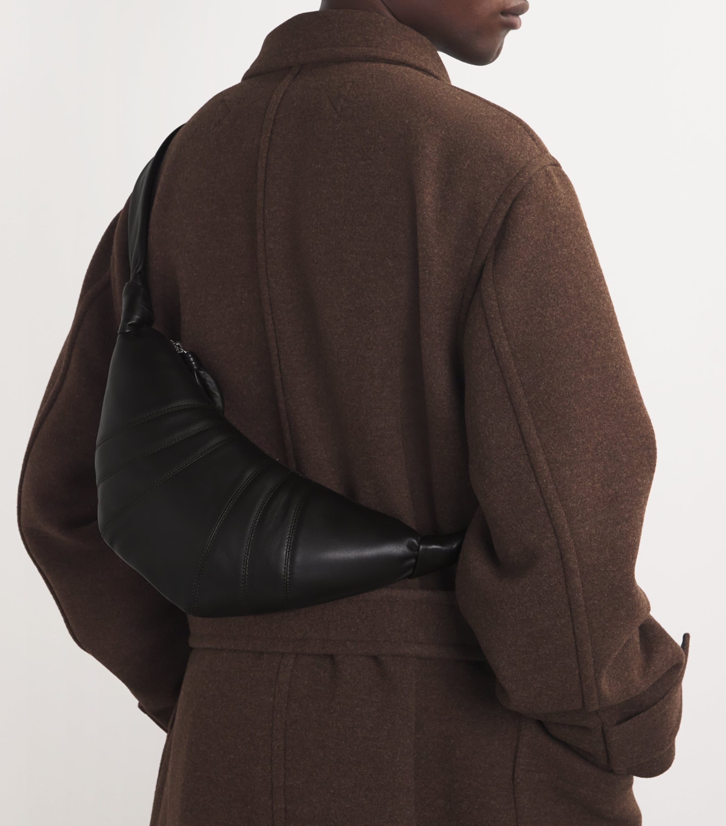 Small Nappa Leather Croissant Bag BR490/DARK CHOCOLATE Image 2