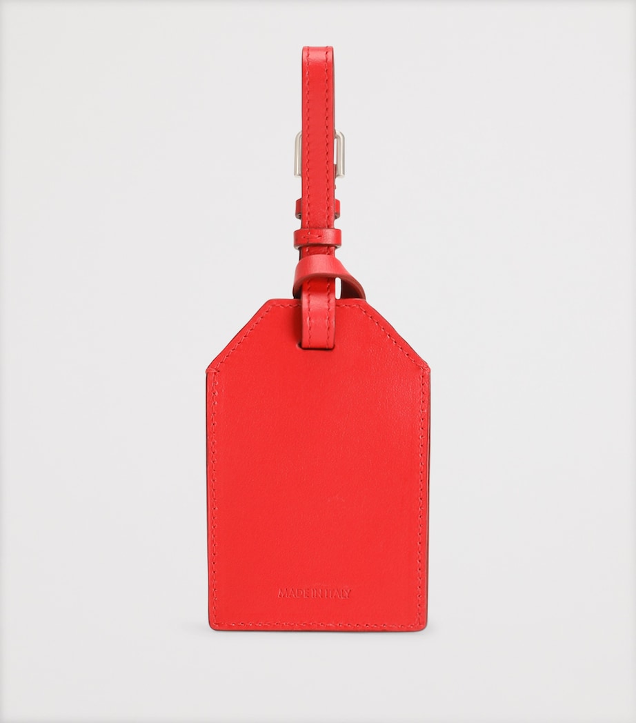 Calfskin-Lambskin Padlock ID Tag 87124-POPPY RED Image 2