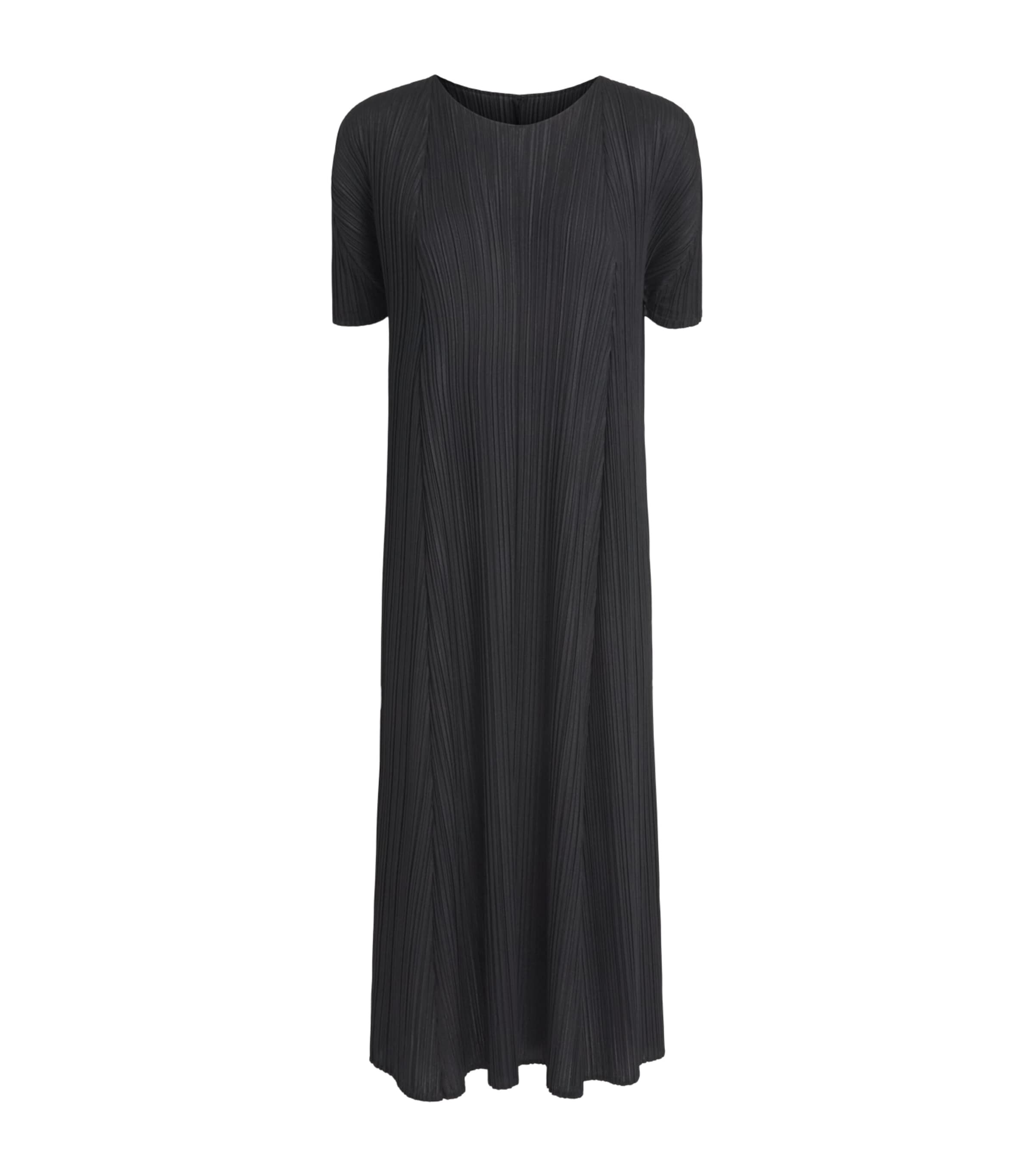 Pleats Please Issey Miyake Womens Mellow Pleats Midi Dress Black Image 1