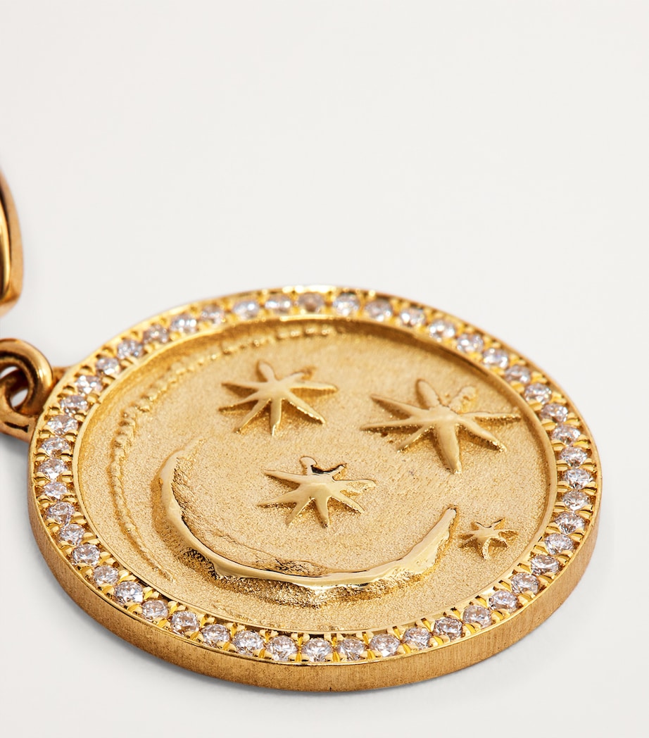 Small Yellow Gold and Diamond Cosmic Coin Charm YELLOW GOLD Image 6