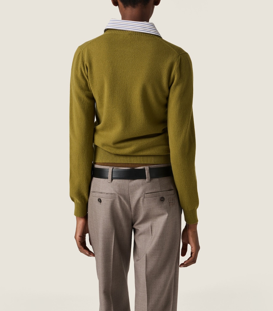 Cashmere Detachable-Collar Cardigan F0XI7 Image 3