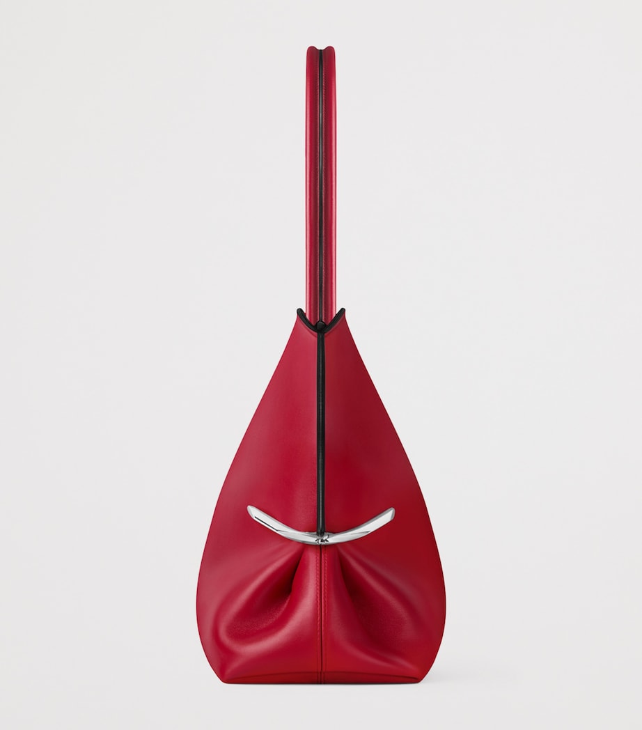 Leather Pinch East-West Tote Bag EQUESTRIAN RED Image 2