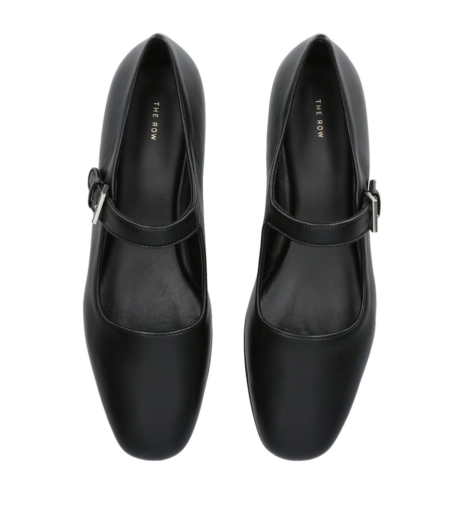 Ava Leather Ballet Flats BLACK Image 4