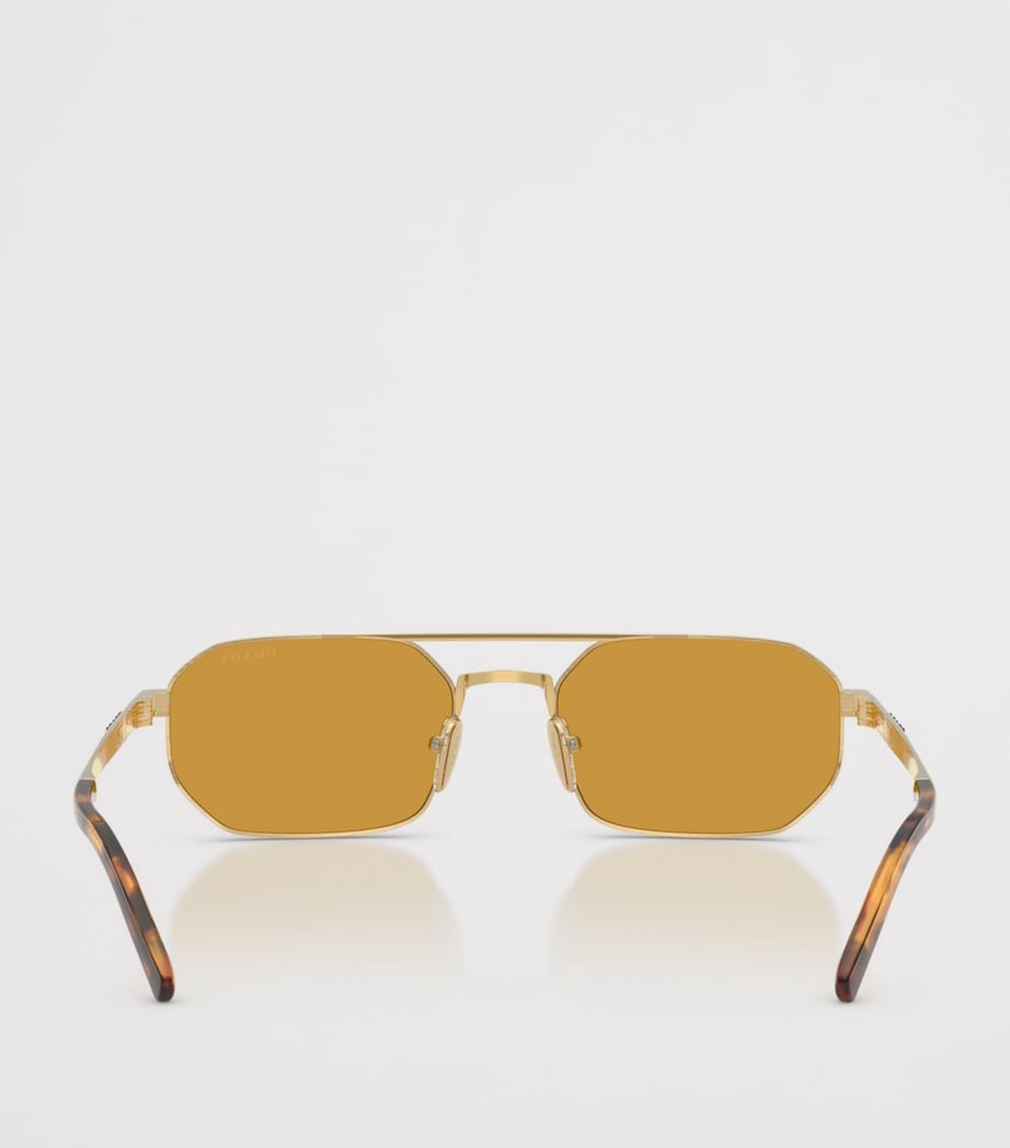 Prada Metal Irregular Sunglasses Gold Image 4