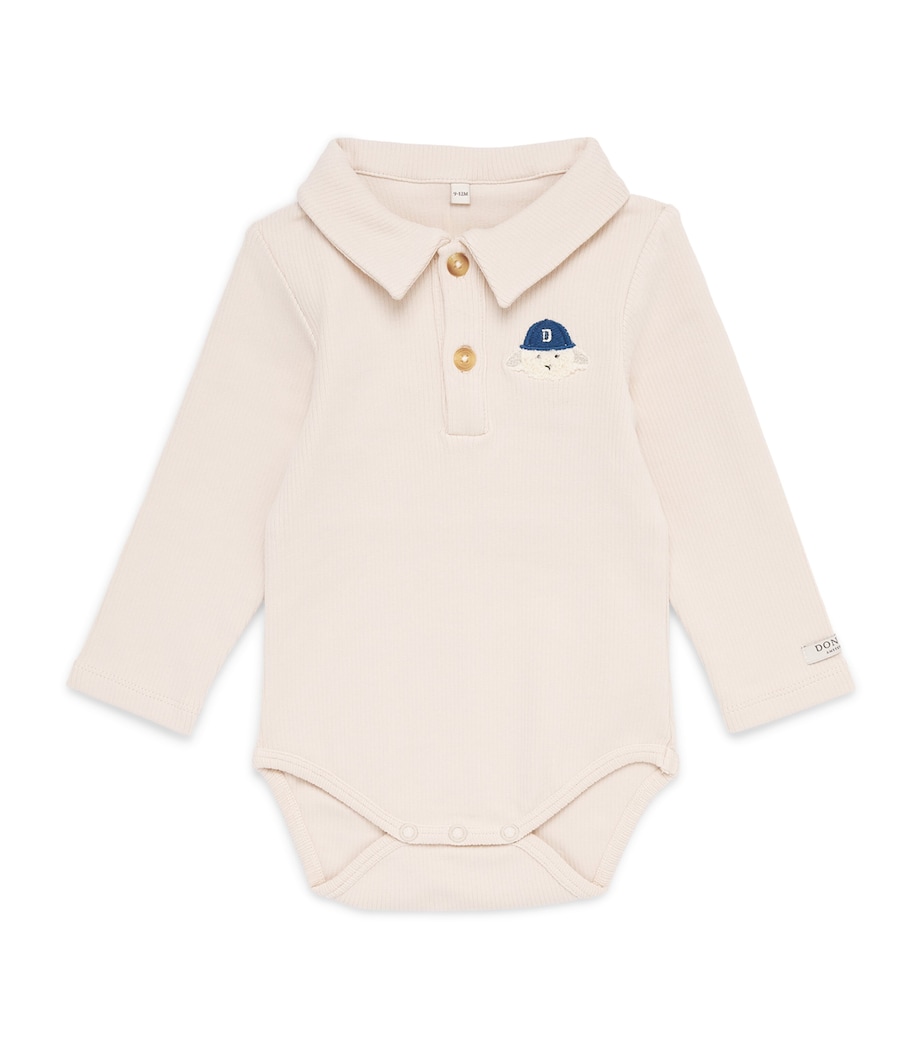 Donsje Stretch-Cotton Paulo Bodysuit (0-30 Months) Arctic Ivory Image 1