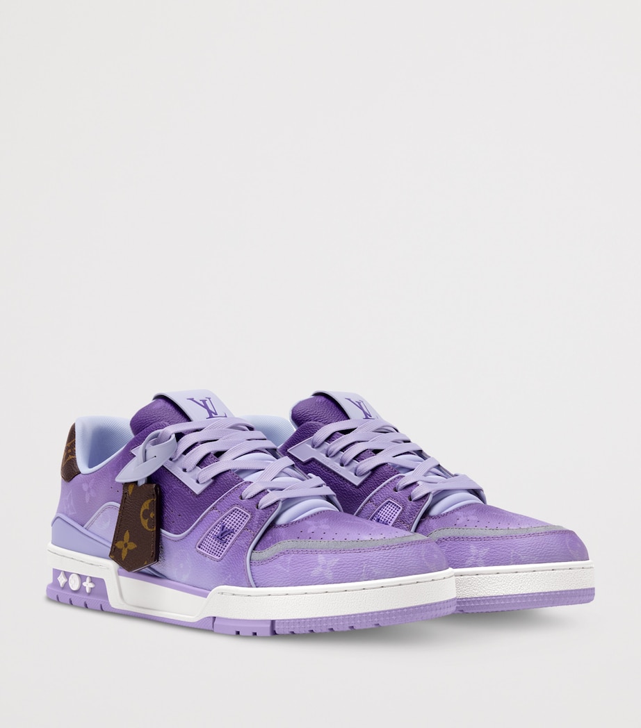 LOUIS VUITTON Leather LV Sneakers Purple Monogram Image 2