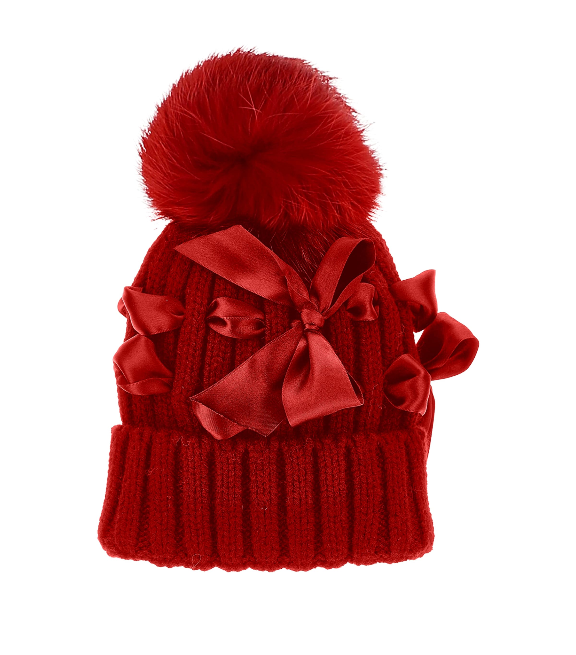 Monnalisa Bow Beanie In Red