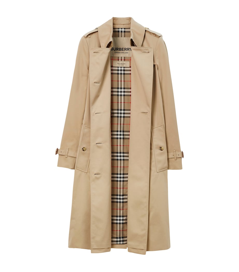 Gabardine Chelsea Long Trench Coat HONEY Image 2
