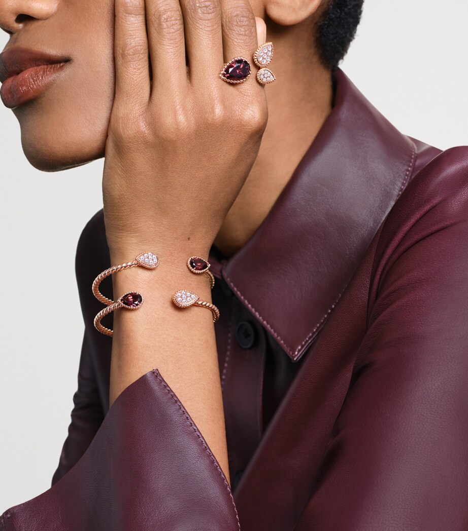 Rose Gold, Diamond and Garnet Serpent Bohème Ring PINK GOLD Image 2