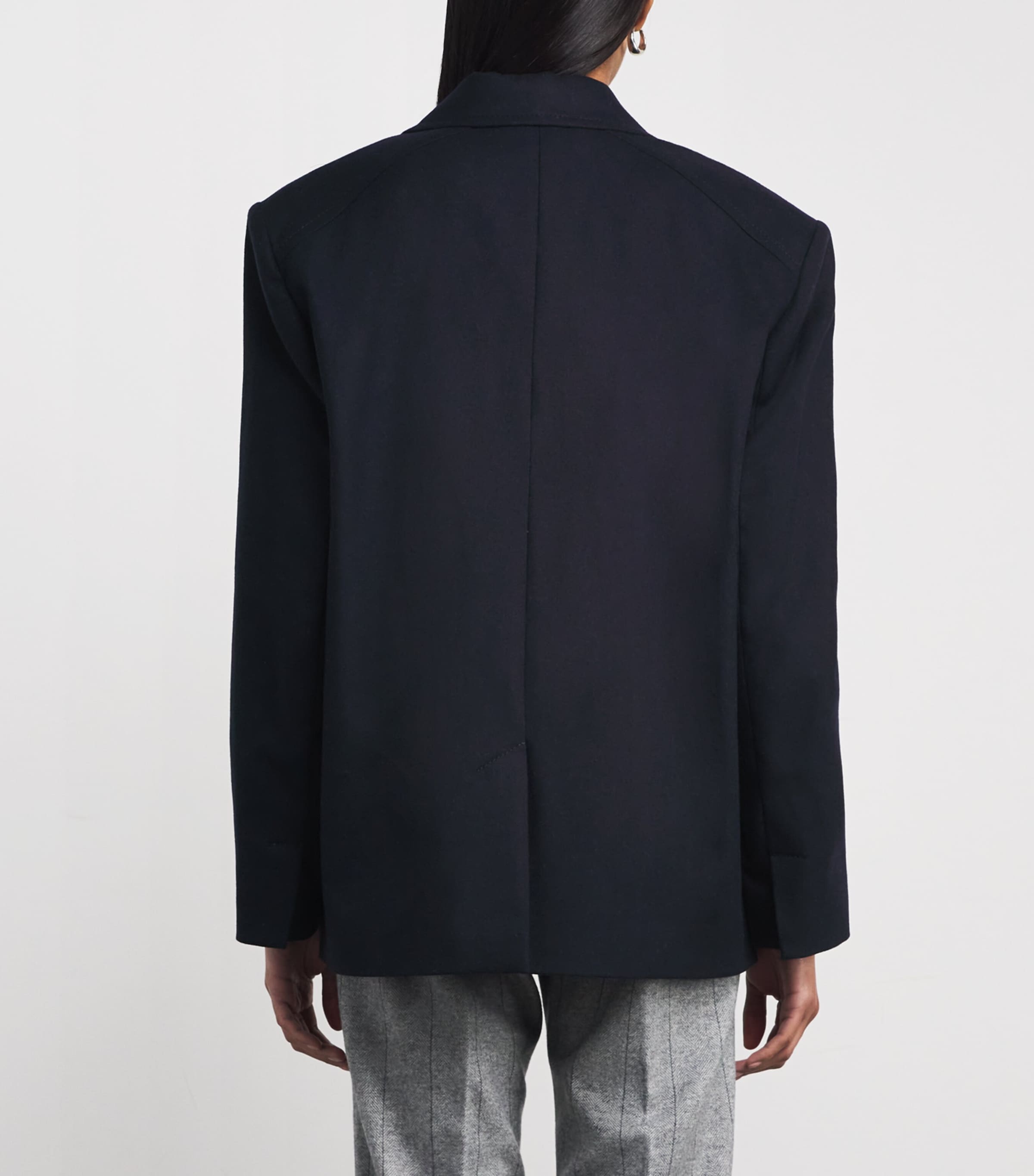 Wool-Blend Double-Breasted Pea Coat NAVY Image 4