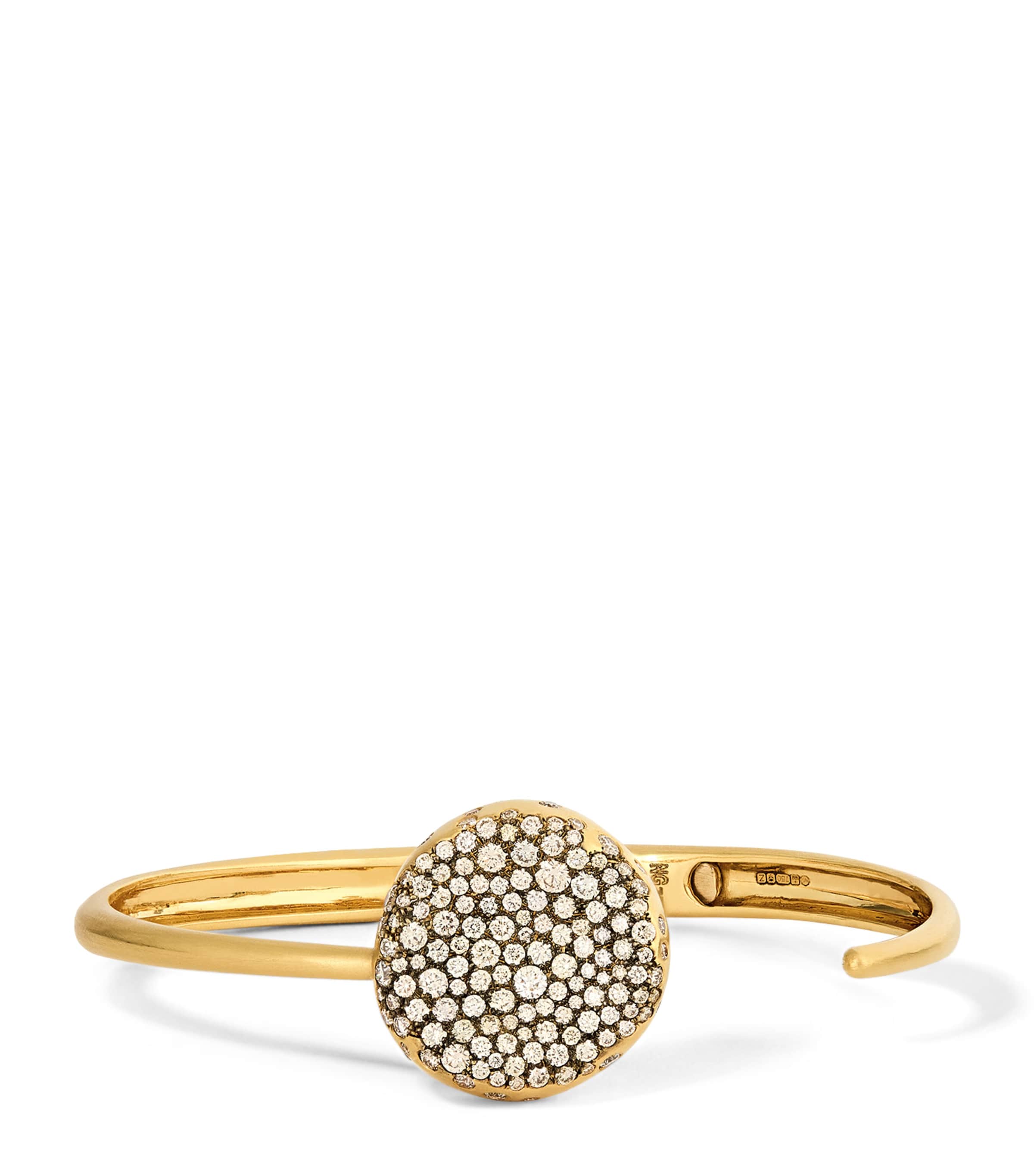 Nada Ghazal Yellow Gold And Diamond Baby Malak Bangle In Gold