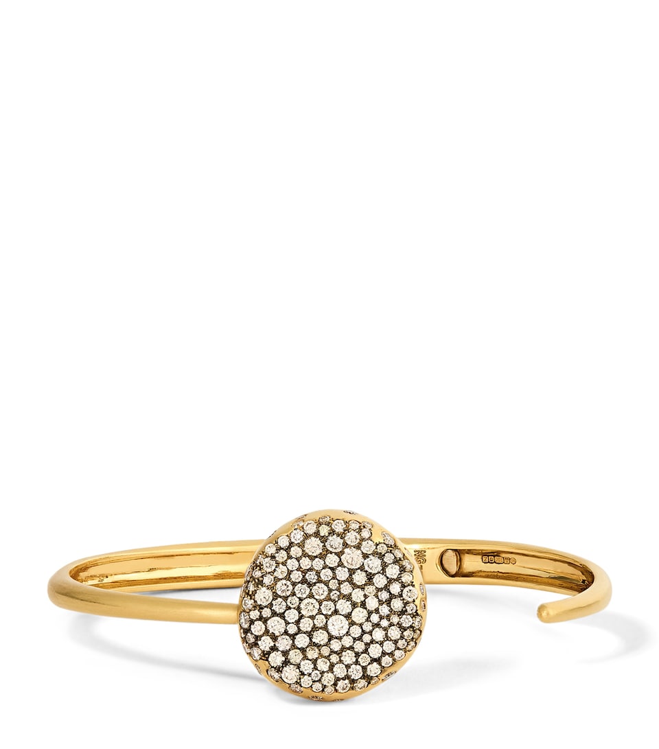 Yellow Gold and Diamond Baby Malak Bangle
