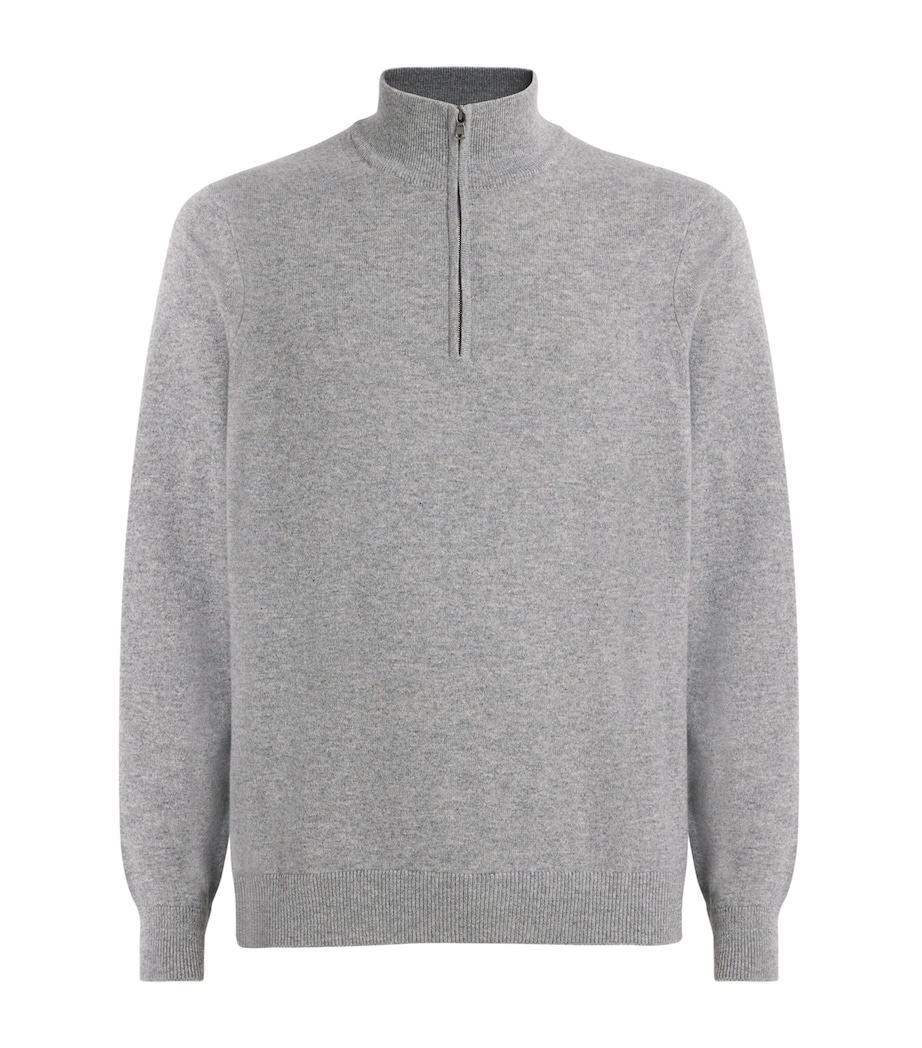 Cashmere Quarter-Zip Sweatshirt Q25378 L GREY/M GREY Image 1