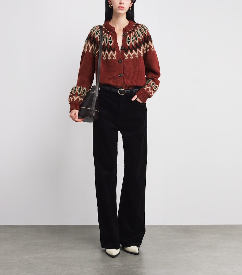 Wool-Blend Clarke Cardigan BRGNDY OLYMP FR ISLE Image 2