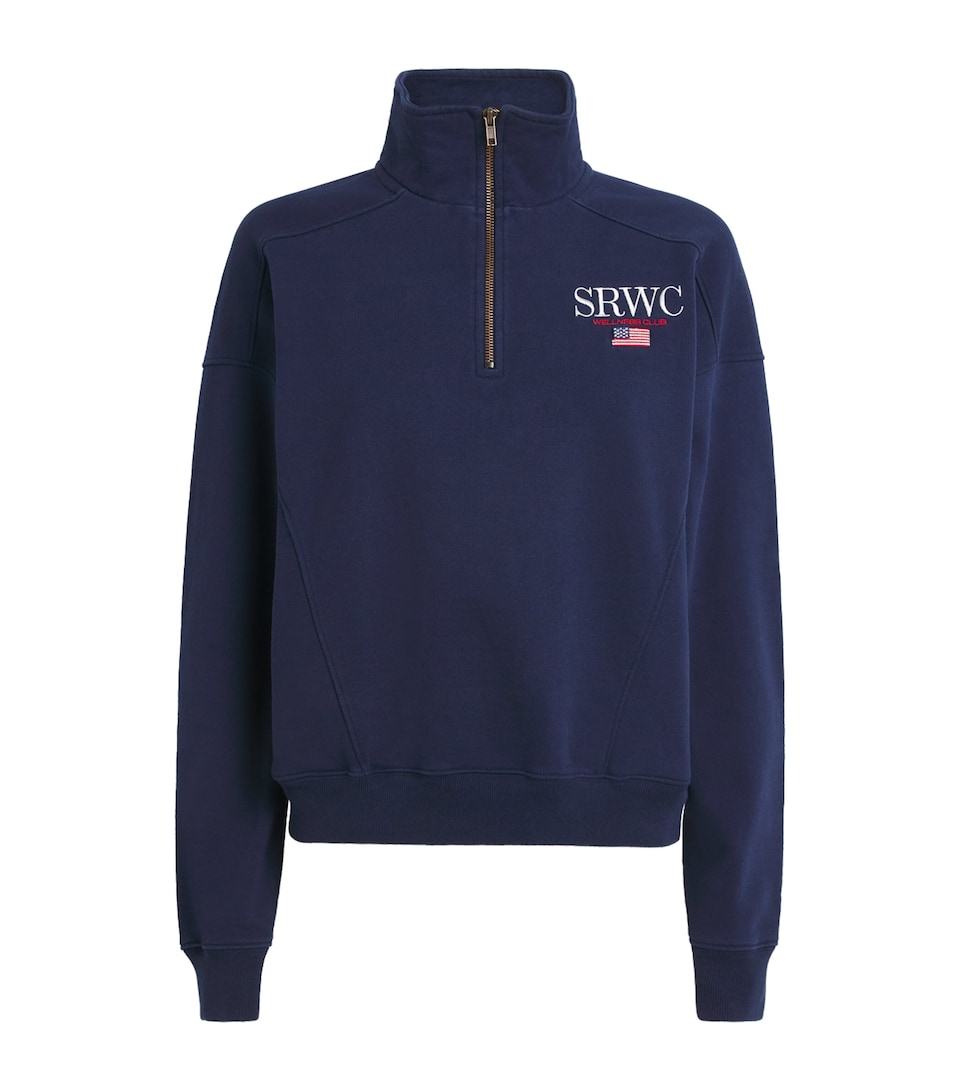 Sporty & Rich Wellness Club Quarter-Zip Sweatshirt Dark Navy