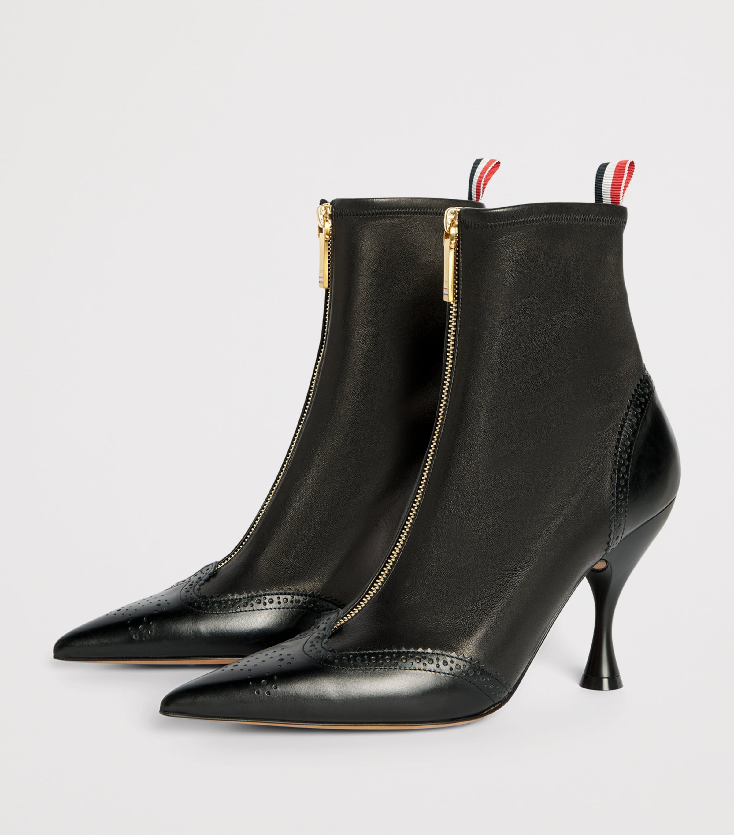Thom Browne Leather Wingtip Ankle Boots 90 Black Image 3