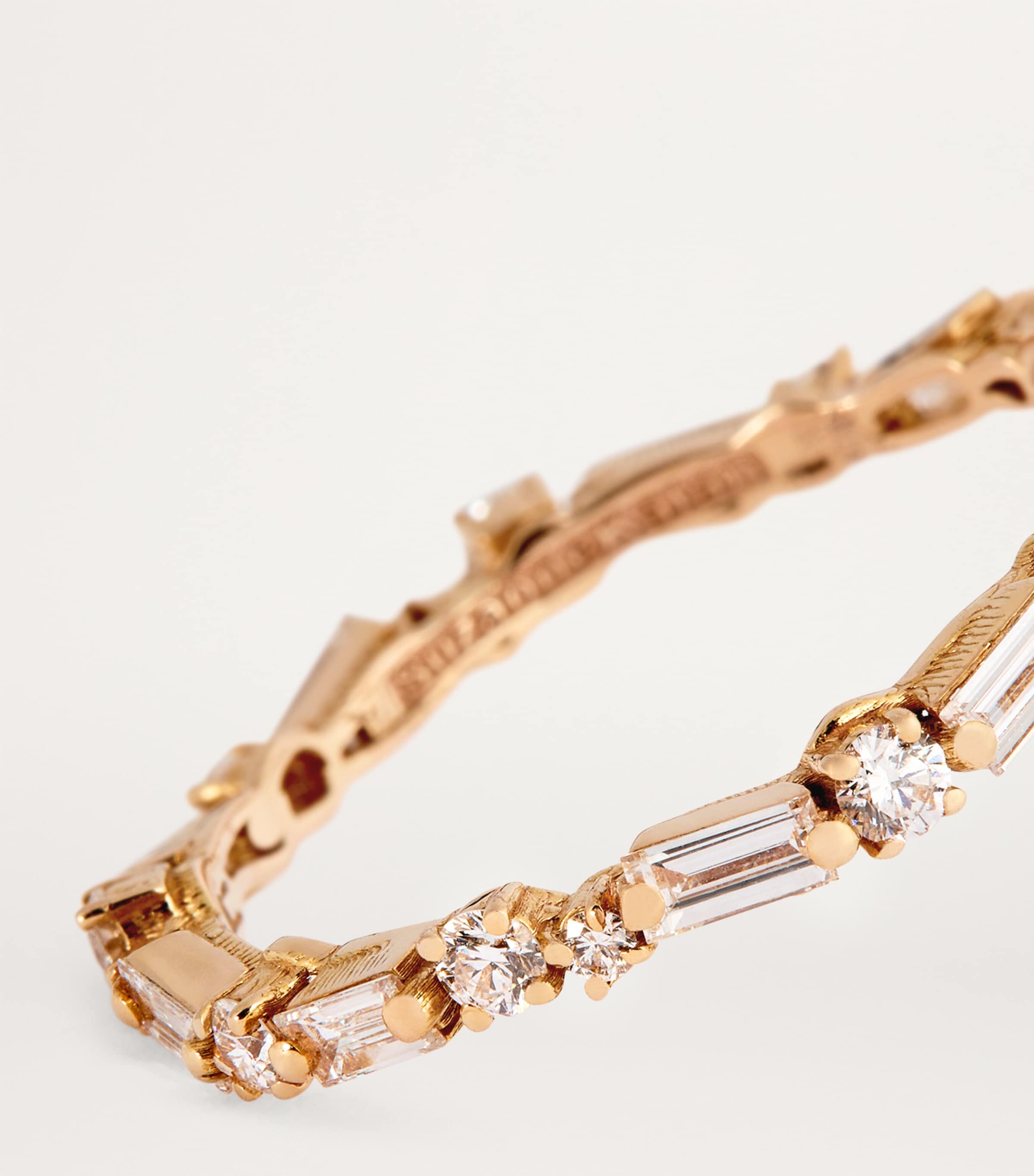 Rose Gold and Diamond Thin Mix Eternity Ring 18K RG/WD Image 6