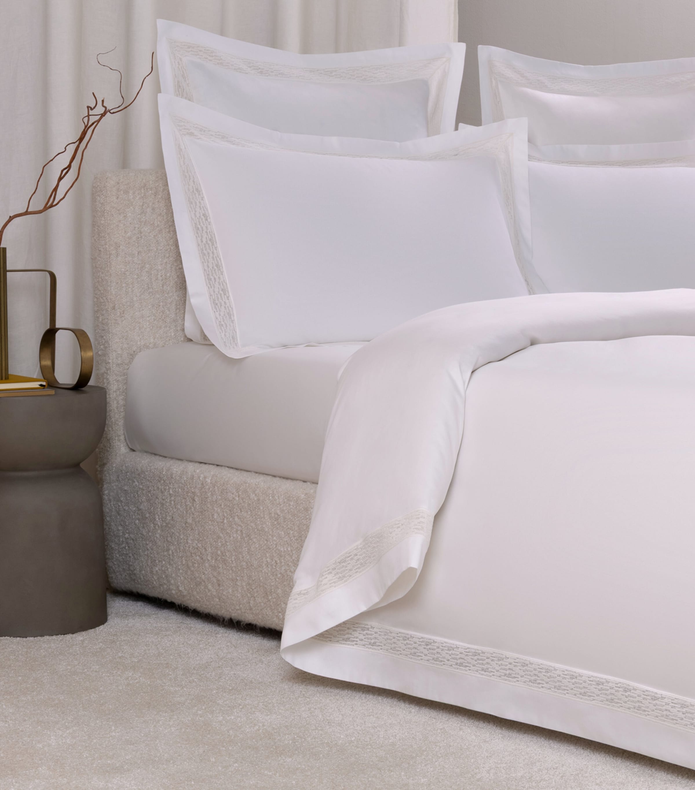 Frette Cotton Balance Lace Queen Duvet Cover (240cm x 220cm) Milk Image 3