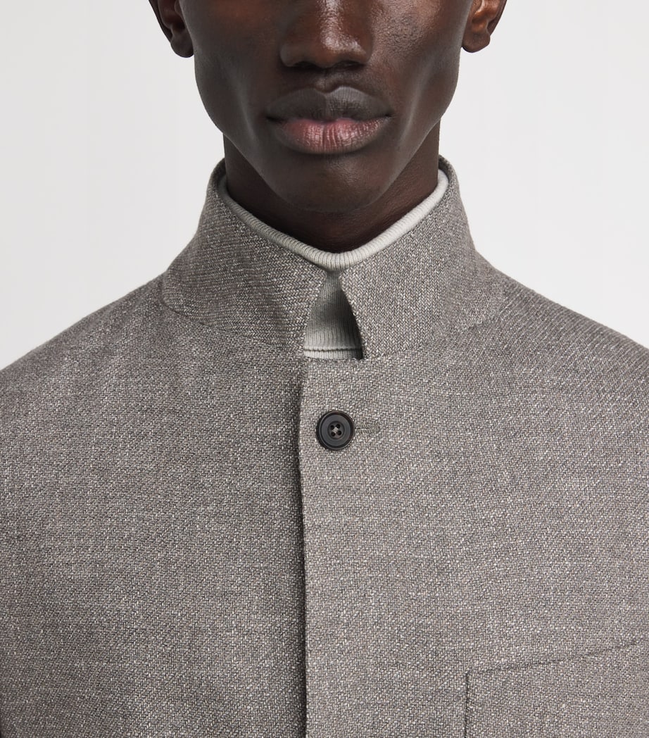 Virgin Wool-Silk-Blend Blazer 029 NATURAL / BEIGE Image 6