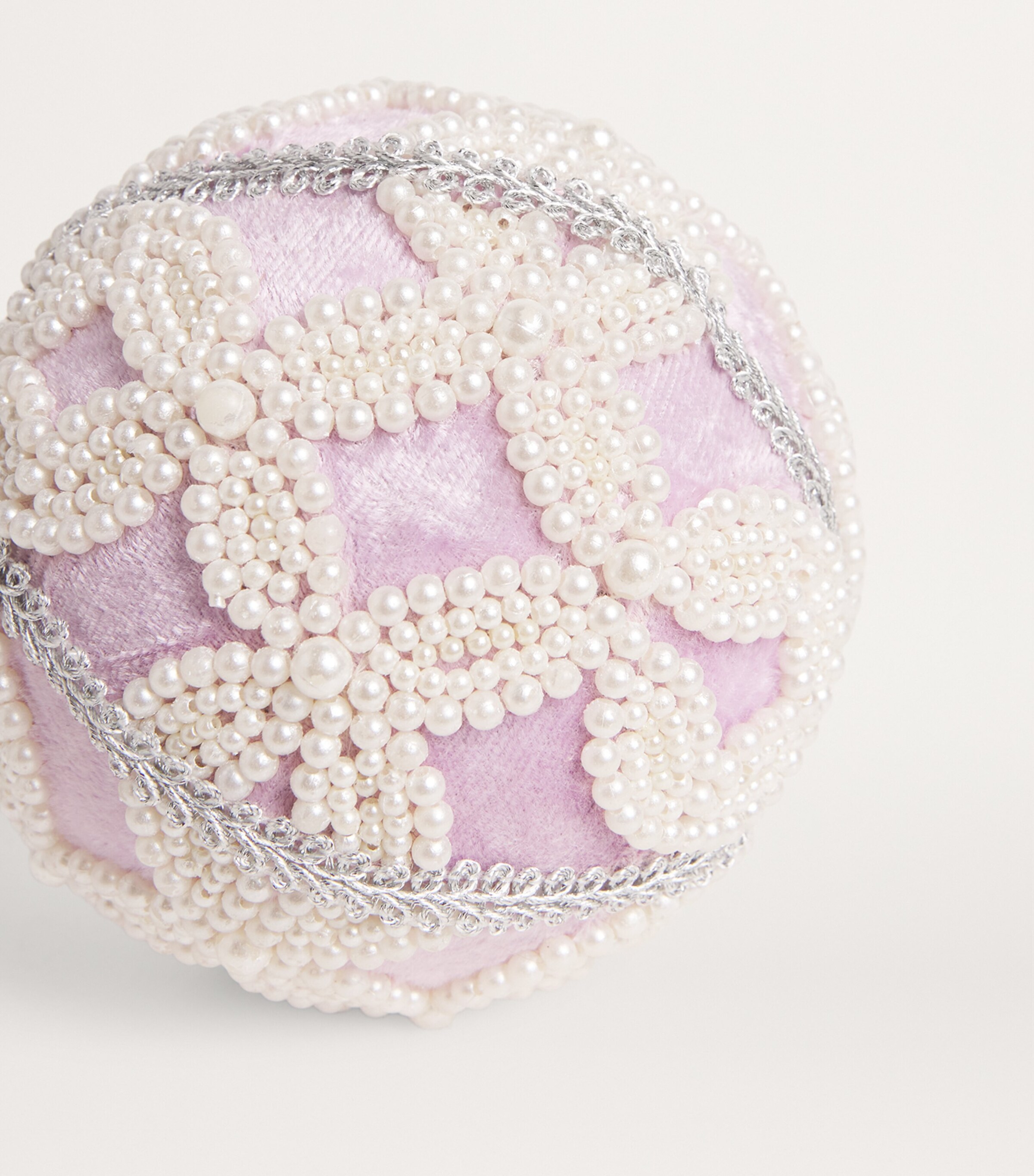 Harrods Velvet Embellished Bauble Purple/white Image 4