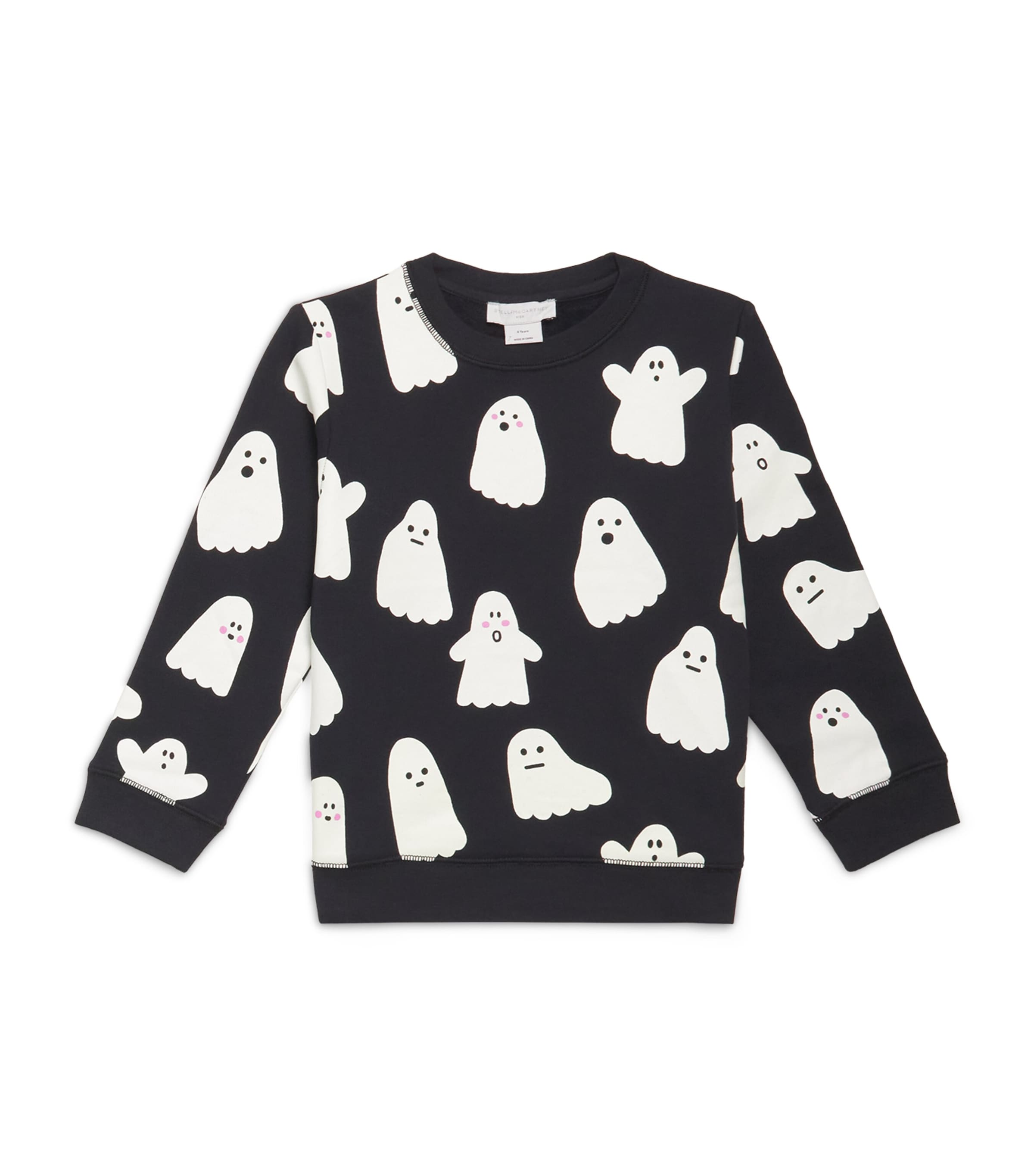 Stella Mccartney Kids' Organic Cotton Ghost Print Sweatshirt In Black