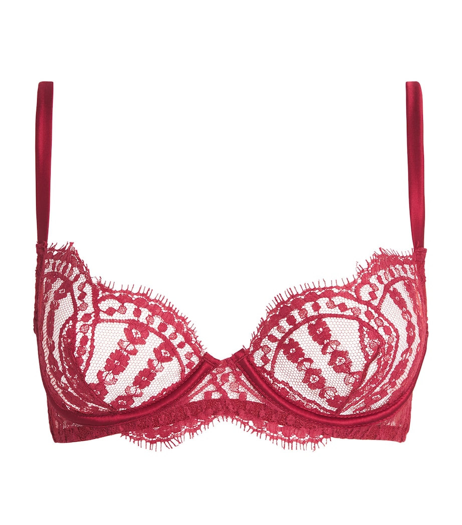 Coco De Mer Womens Lace Renata Plunge Bra Ruby Image 1