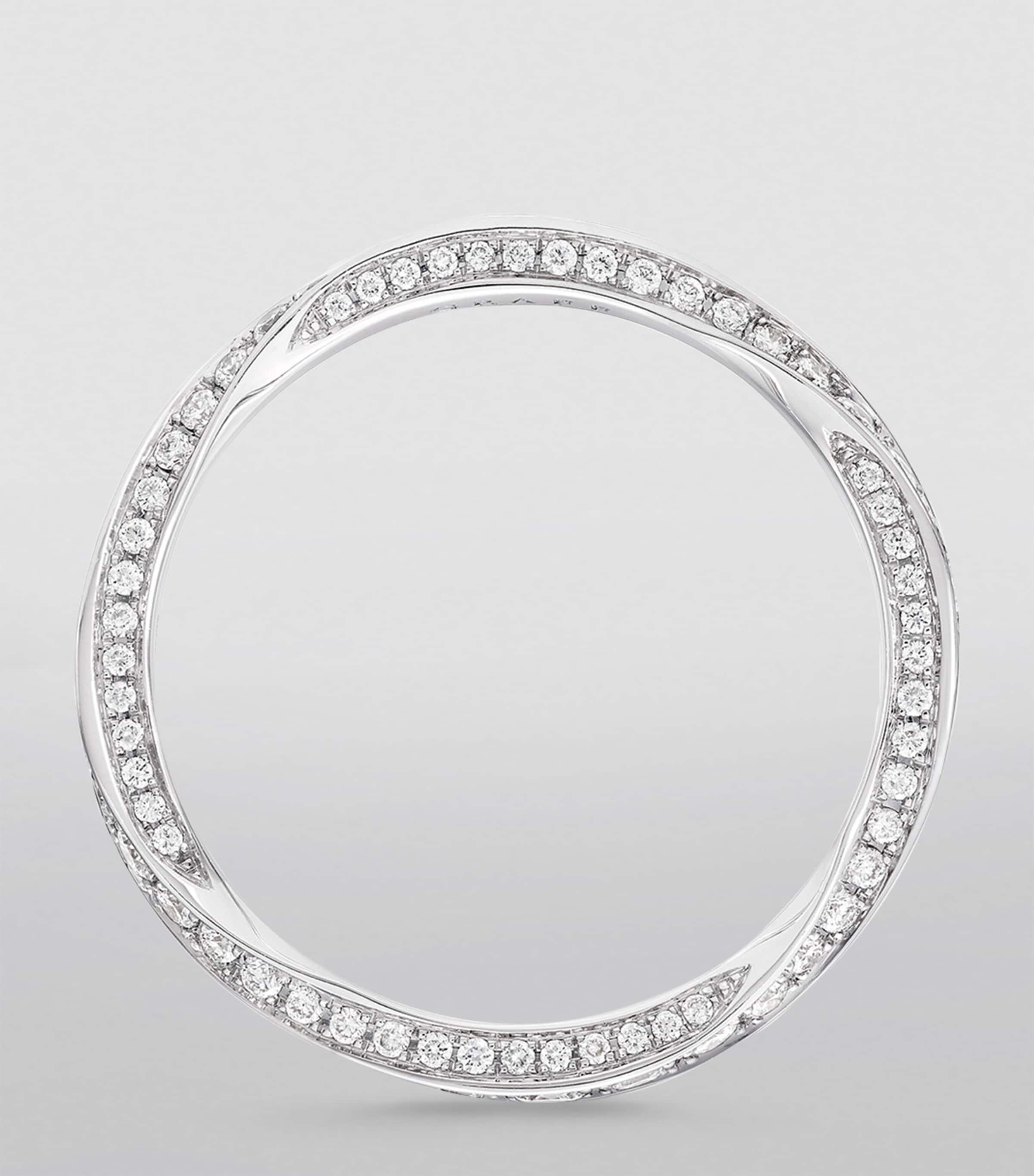 White Gold and Diamond Spiral Ring WHITE GOLD Image 2