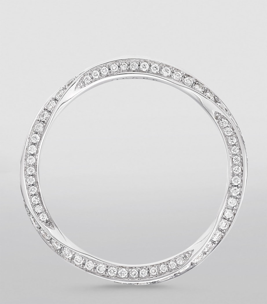 White Gold and Diamond Spiral Ring WHITE GOLD Image 2