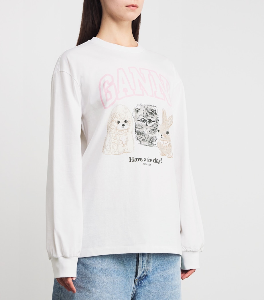 Organic Cotton Printed T-Shirt 151 BRIGHT WHITE Image 3