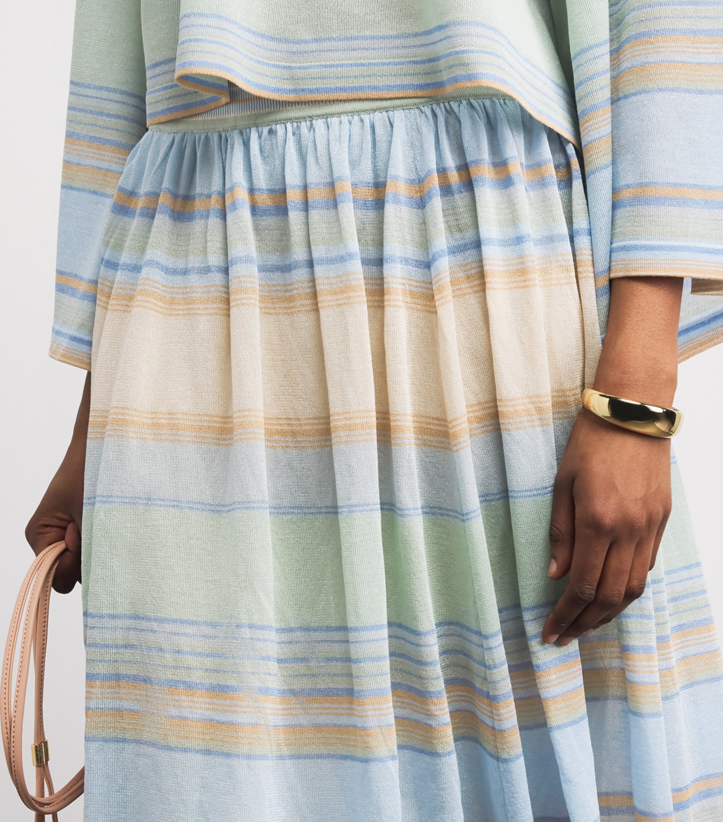 Zimmermann Womens Indra Stripe Maxi Skirt Blue Multi Image 3