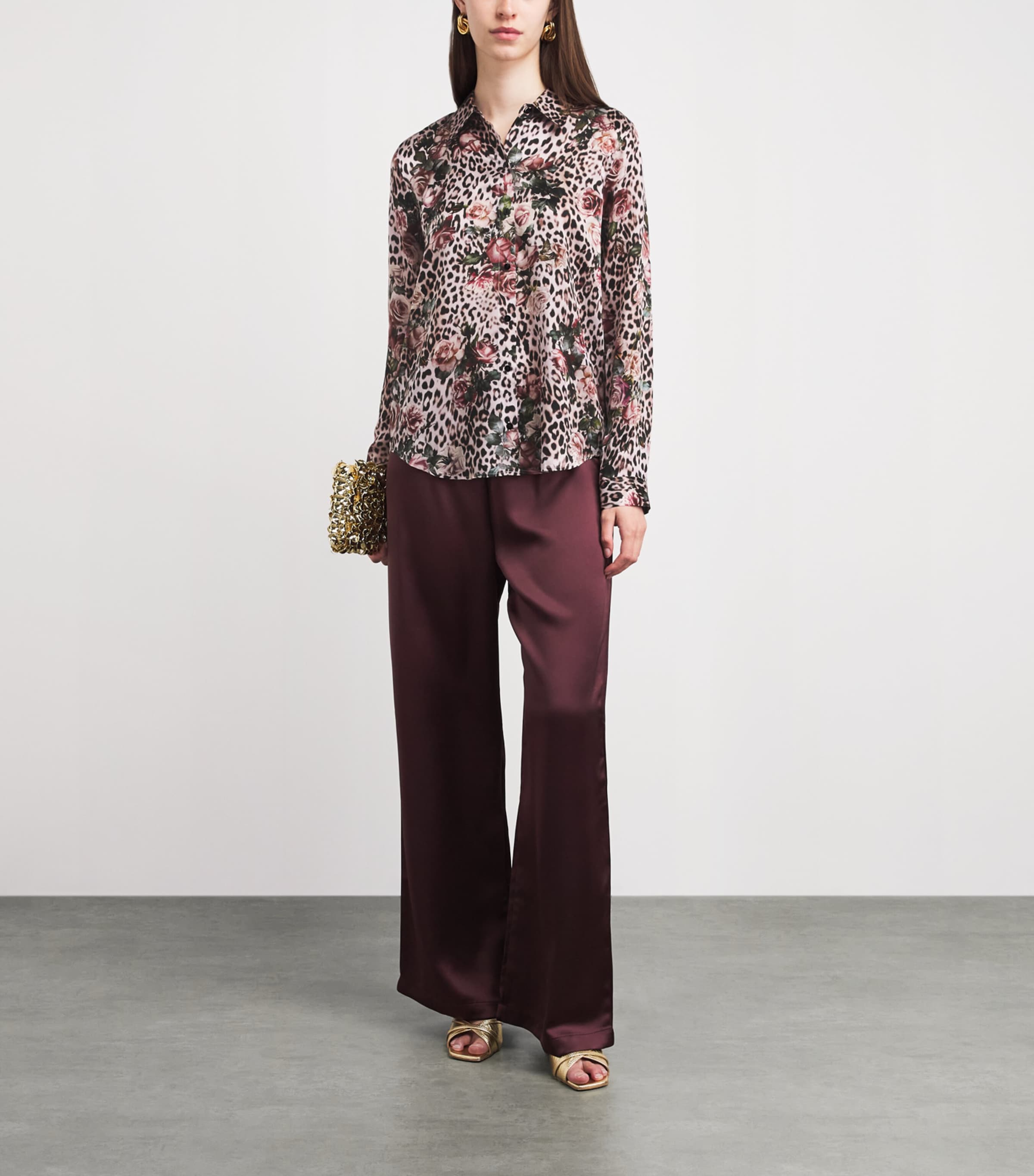 L'Agence Womens Silk Printed Tyler Blouse Mlti S Rse Chtah Image 2