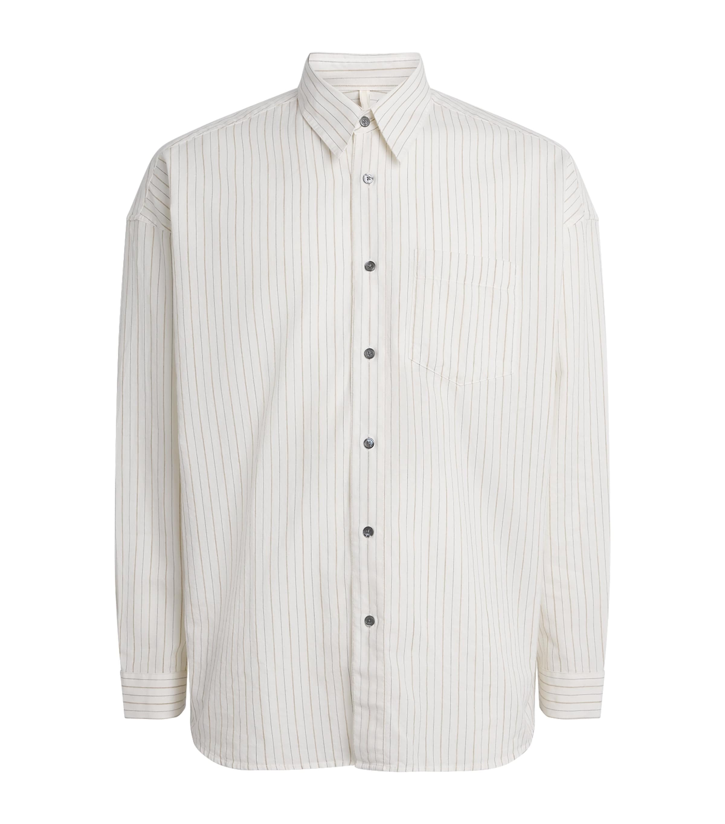 Sunflower Mens Cotton-Blend Stripe Stable Shirt Off White Image 1