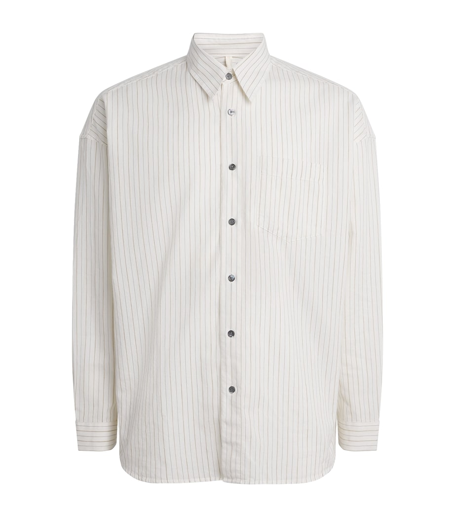 Sunflower Mens Cotton-Blend Stripe Stable Shirt Off White Image 1