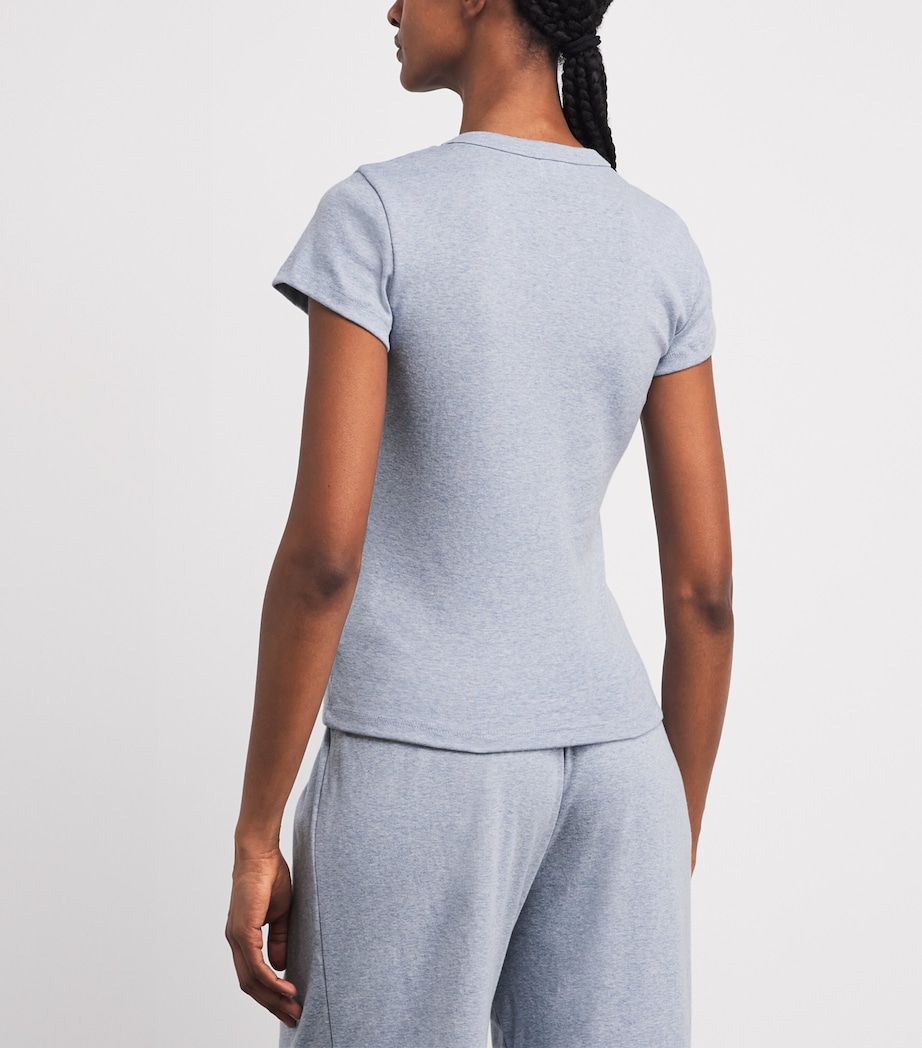LESET Womens Cotton Nando Slim T-Shirt Ciel Melange Image 5