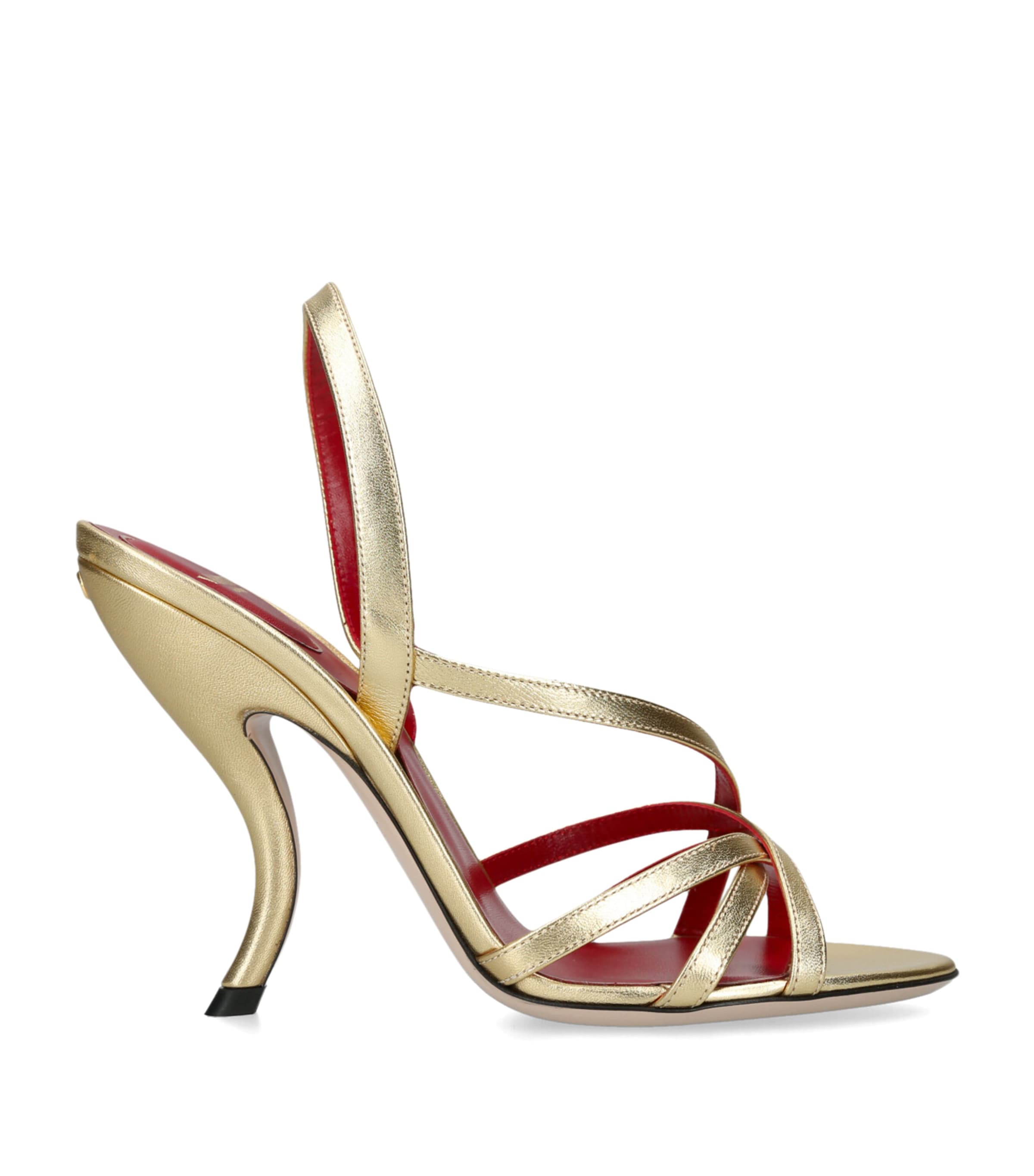 Valentino Garavani Metallic Leather Fetishique Sandals 105 Gold Image 1